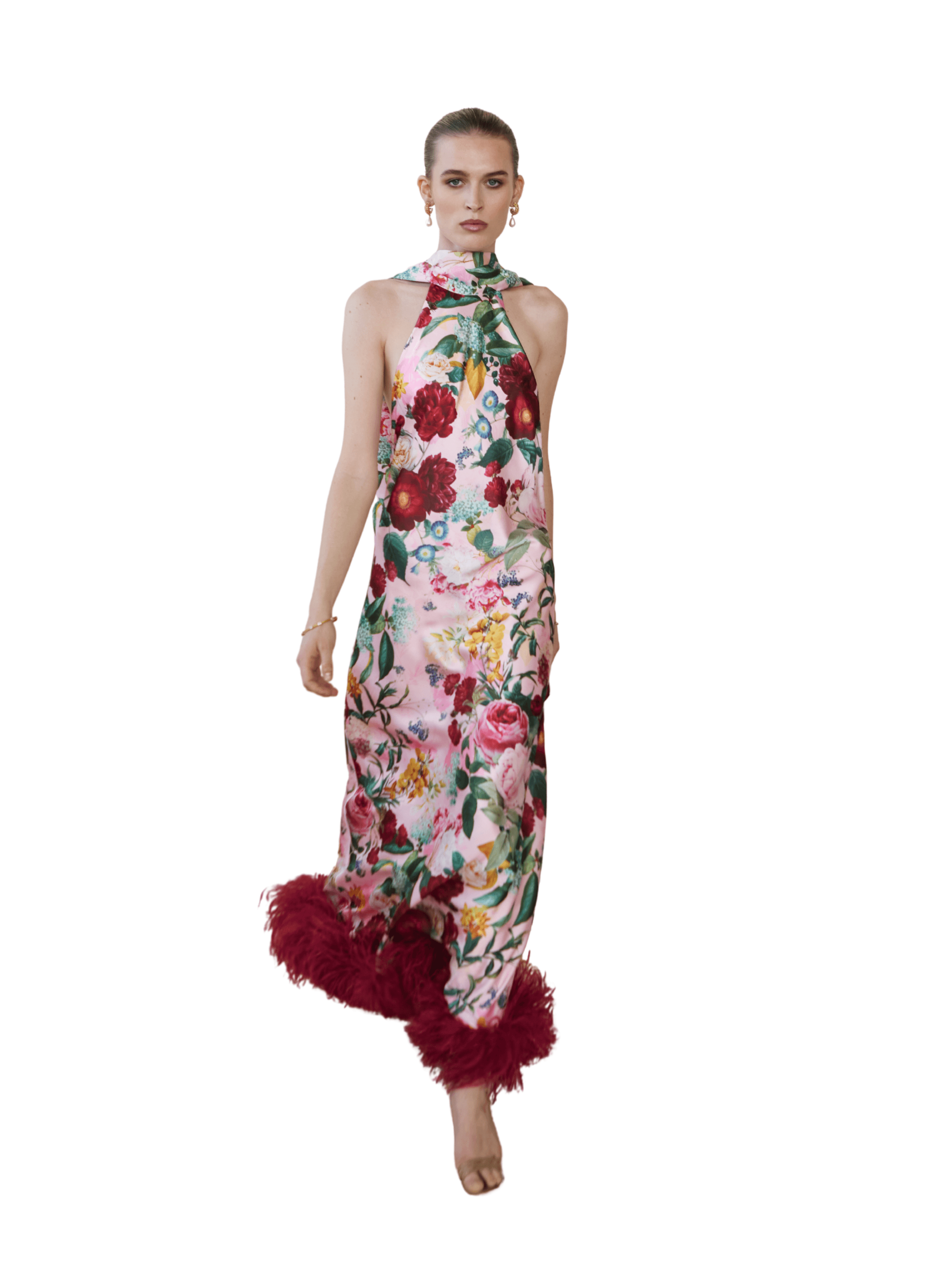 Maliya Feather Dress in Petal Muse - image 1