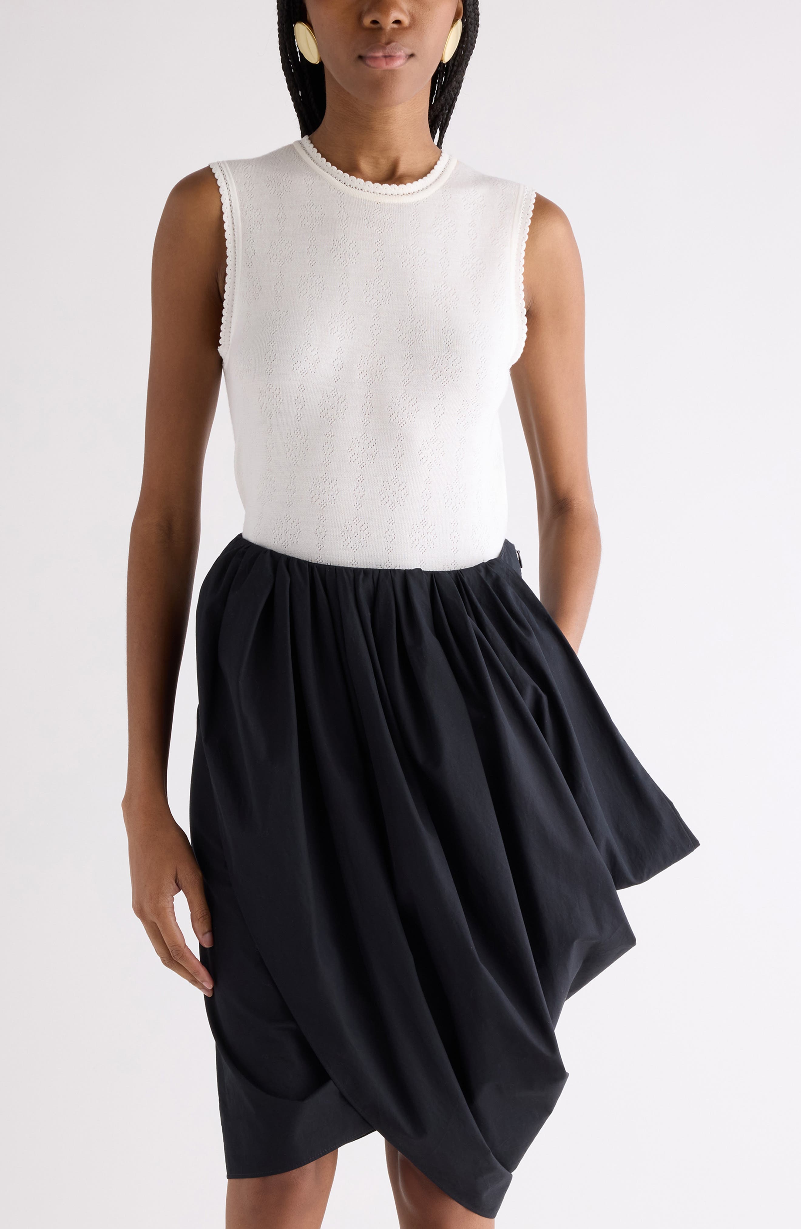 Wool Pointelle Underpinning Shell - image 1