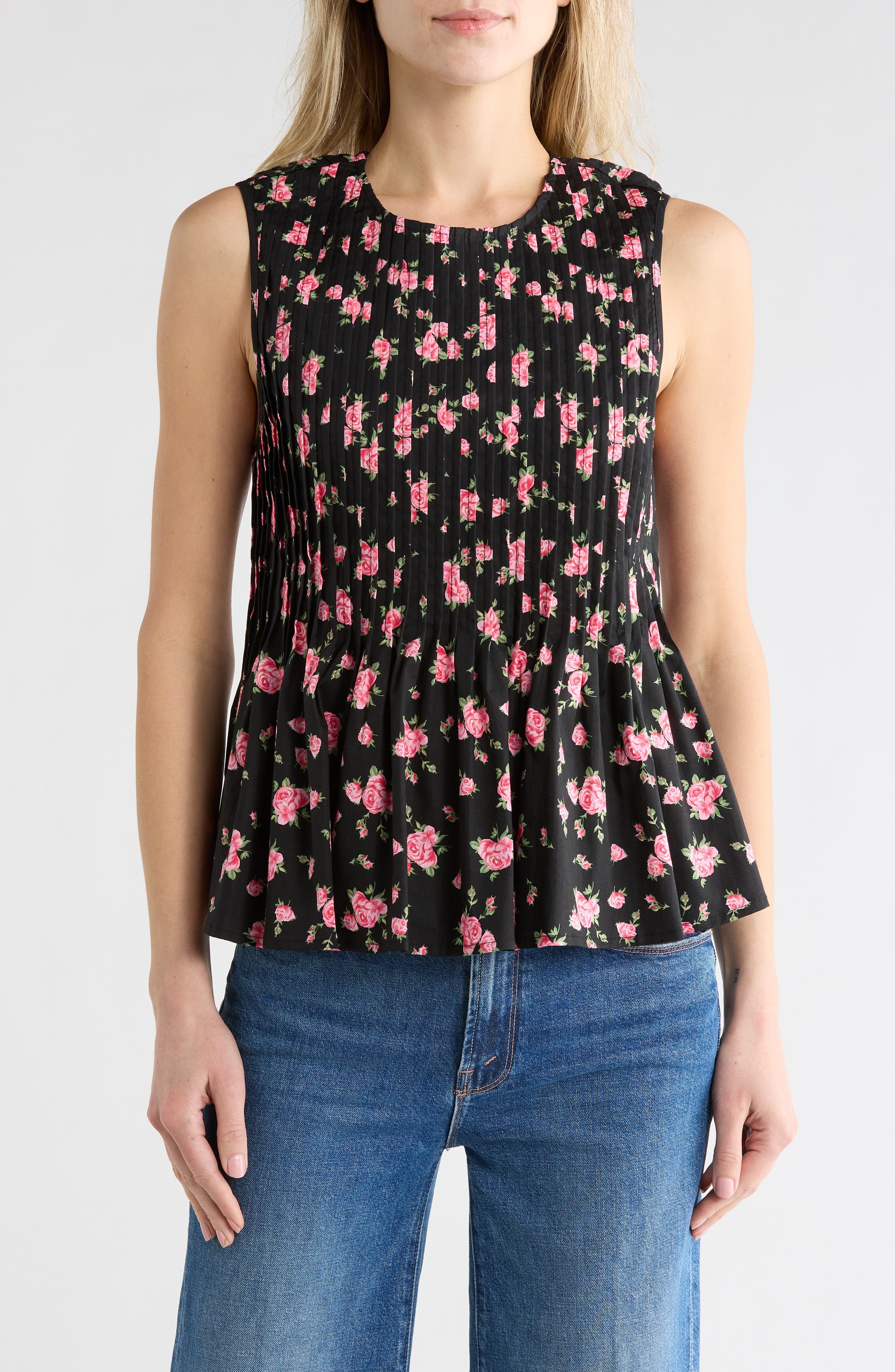Pleated Printed Top - image 1