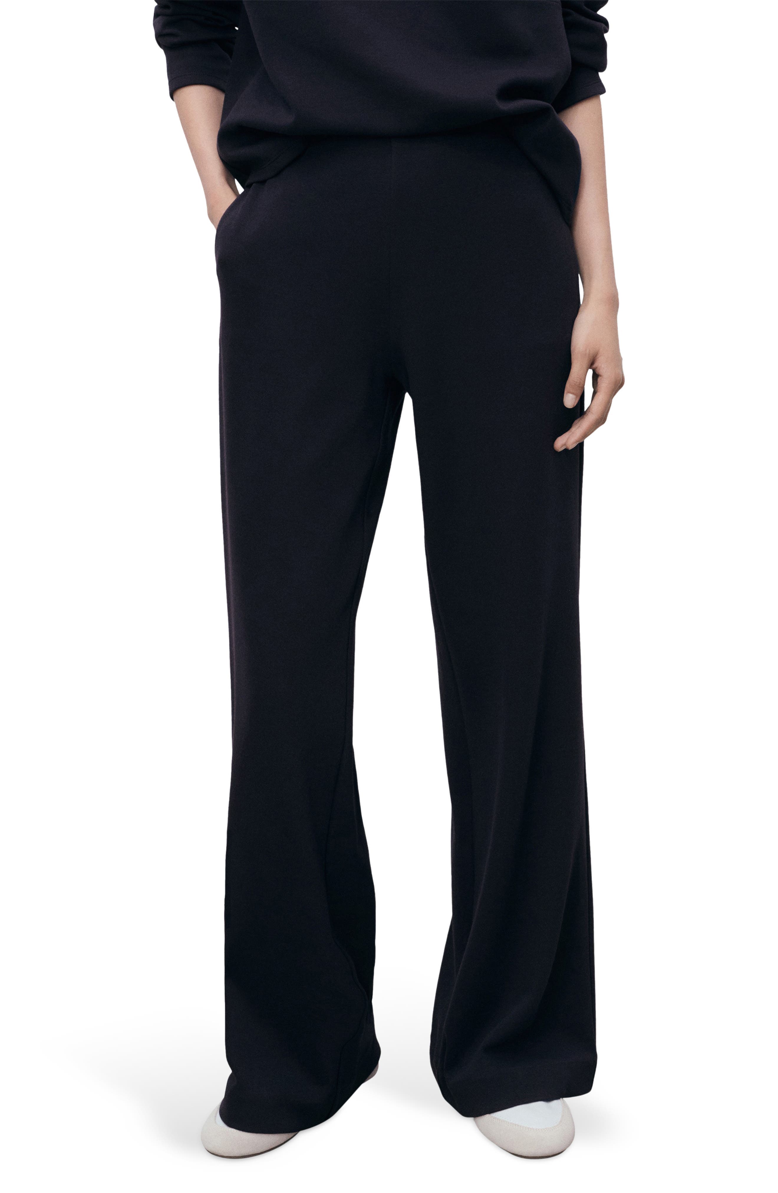 Cotton Blend Pull-On Wide Leg Pants - image 1