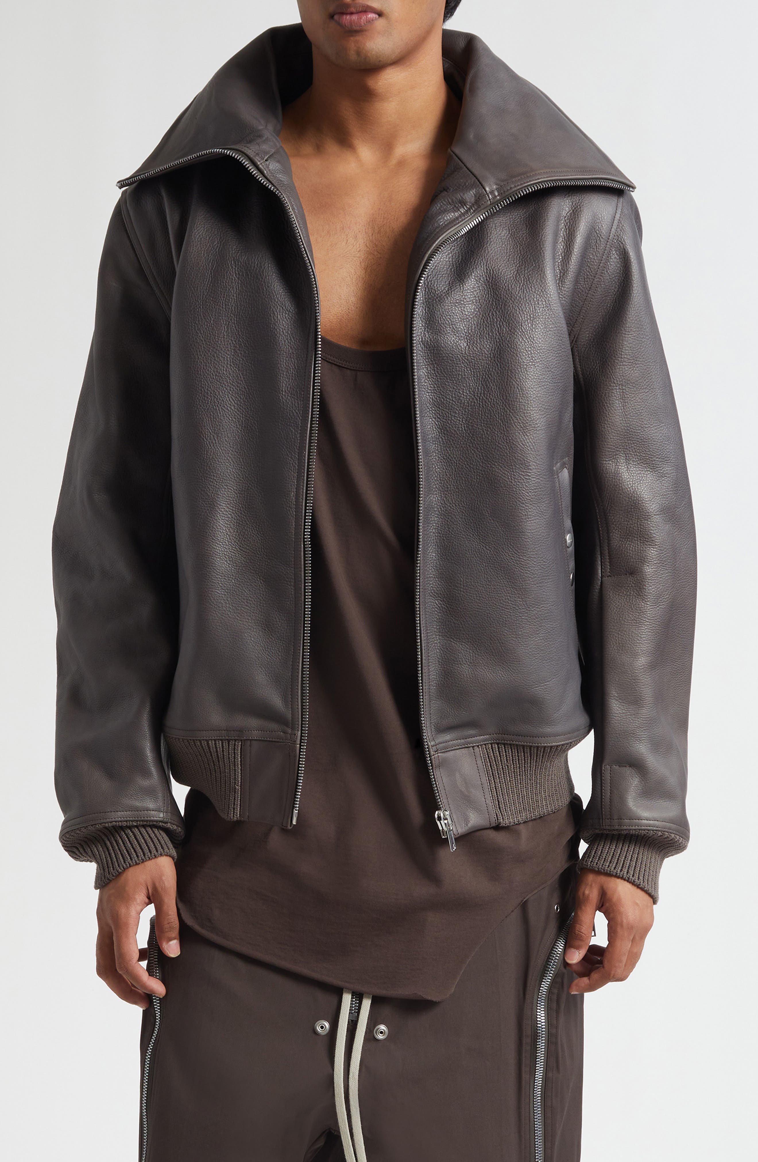 Blixa Dracucollar Leather Bomber Jacket - image 1