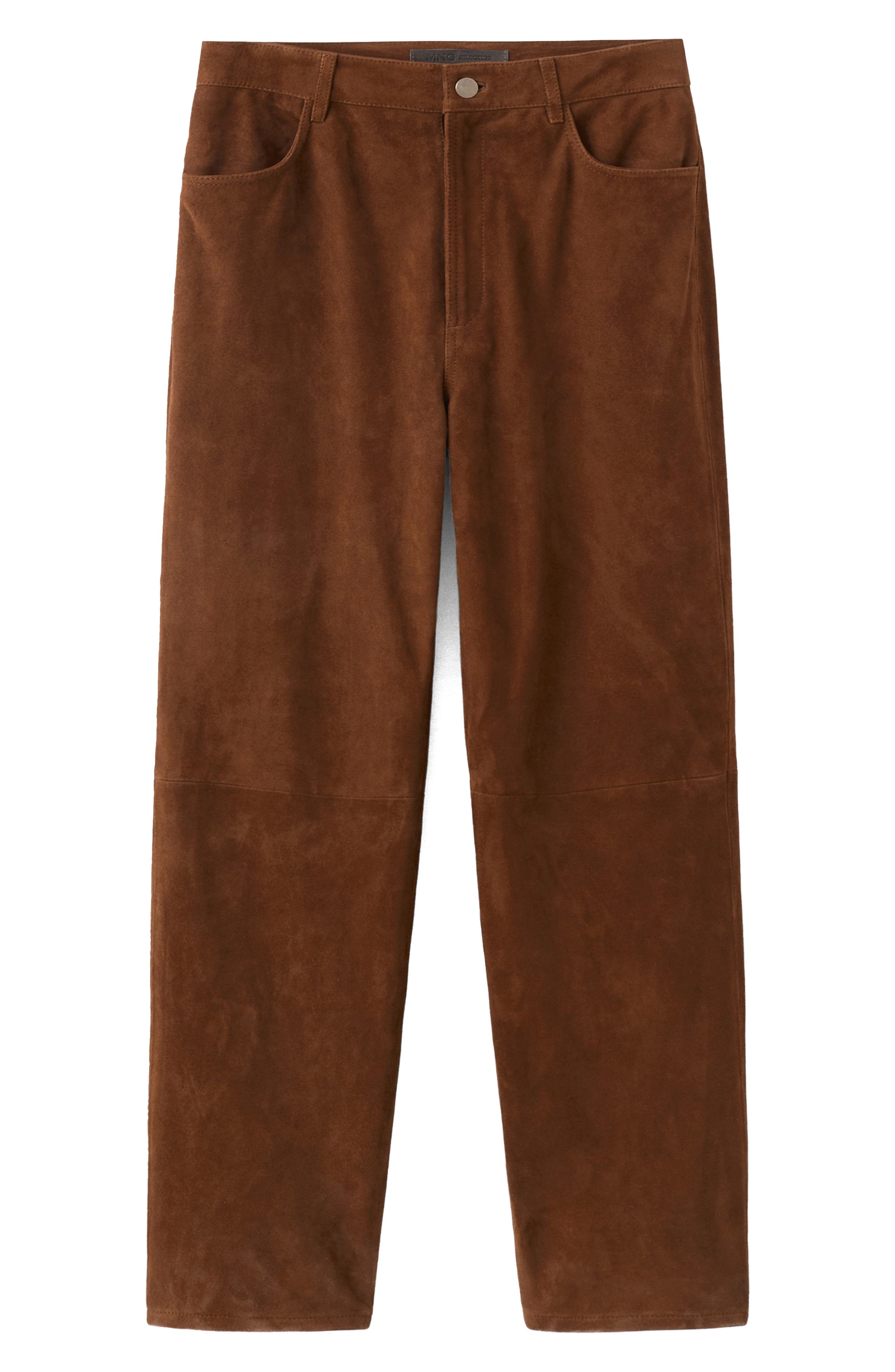 Straight Leg Suede Pants - image 2