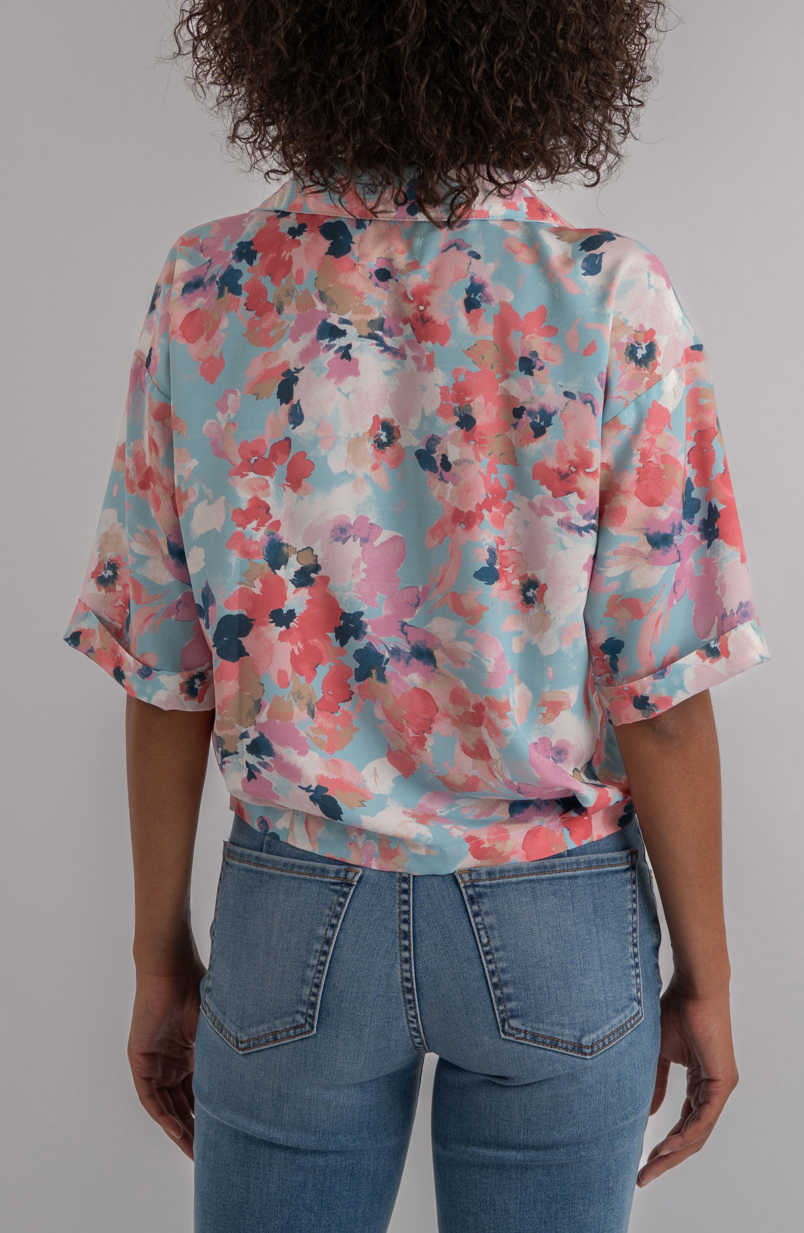 Donna Floral Short Sleeve Button-Up Shirt - image 2