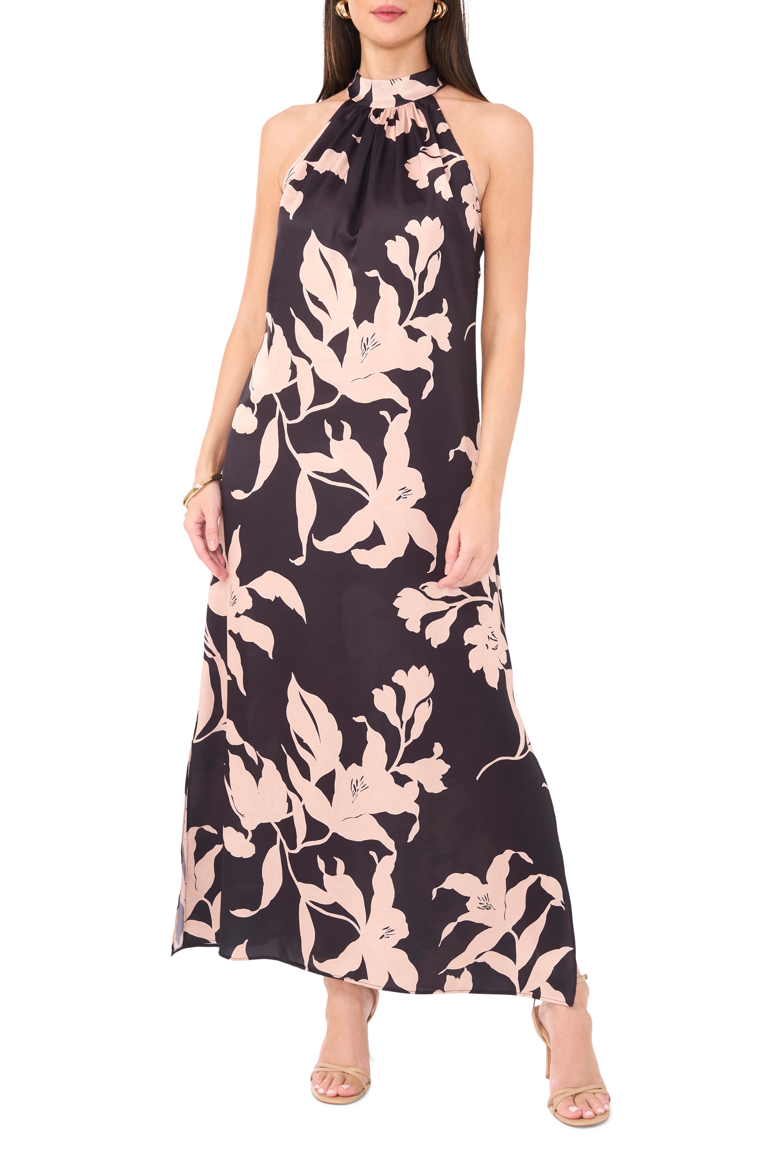 Floral Maxi Halter Dress - image 1