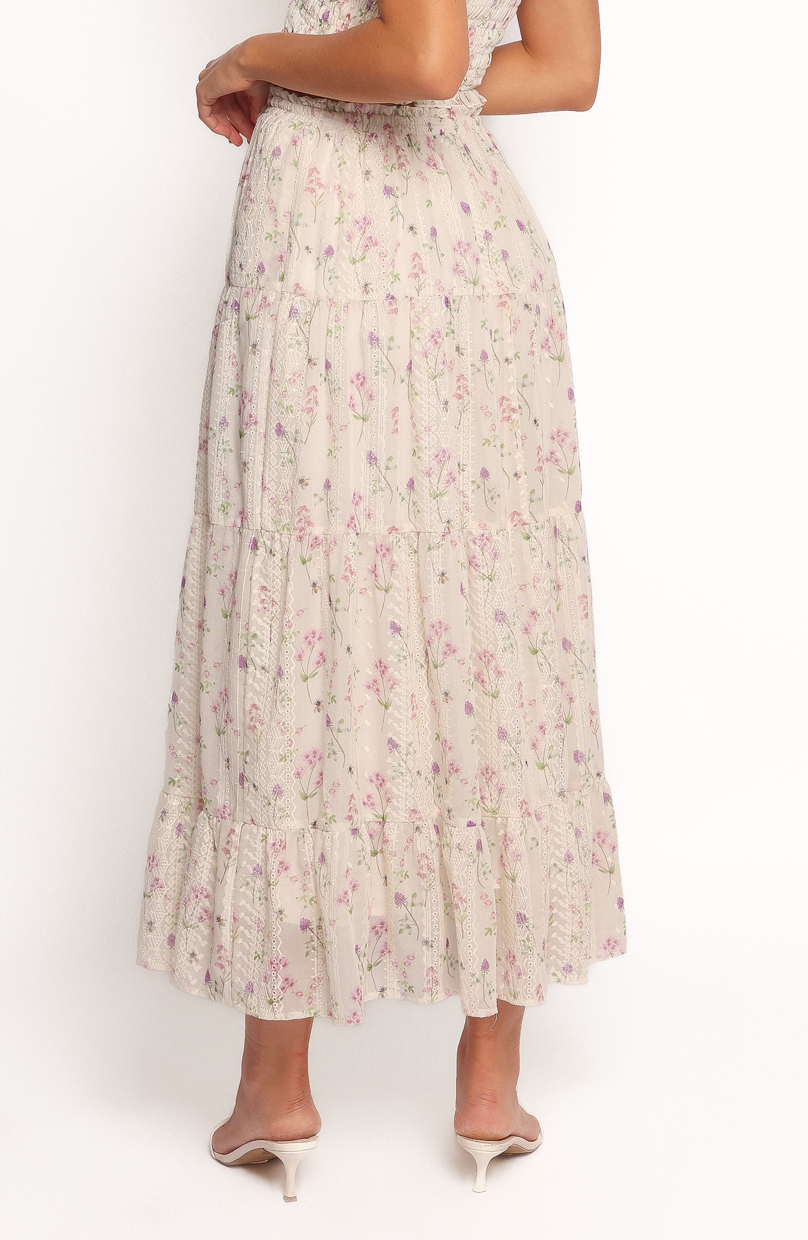 Amberlyn Embroidered Tiered Maxi Skirt - image 2