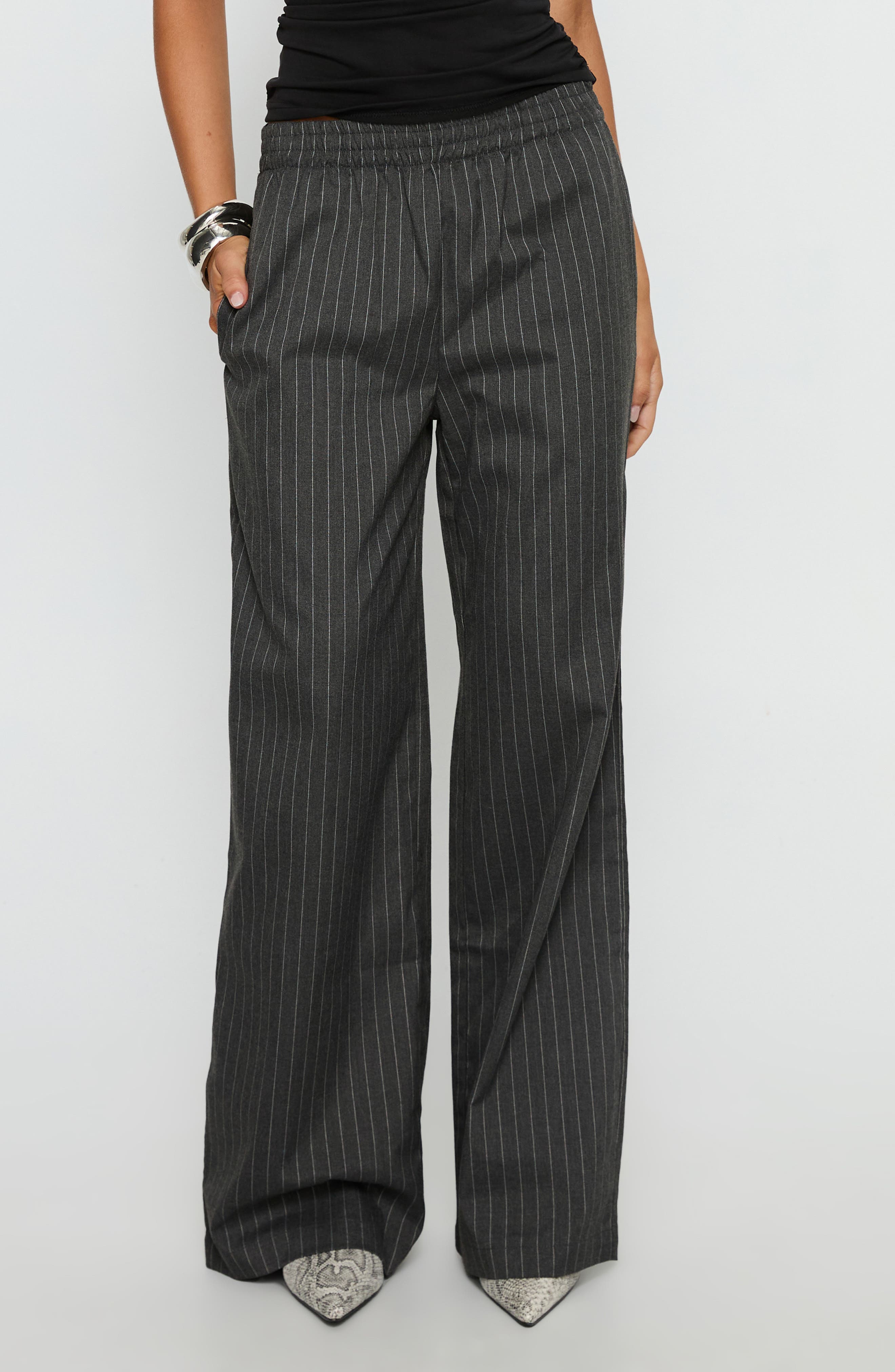 Jaysa Pinstripe Baggy Wide Leg Pants - image 1
