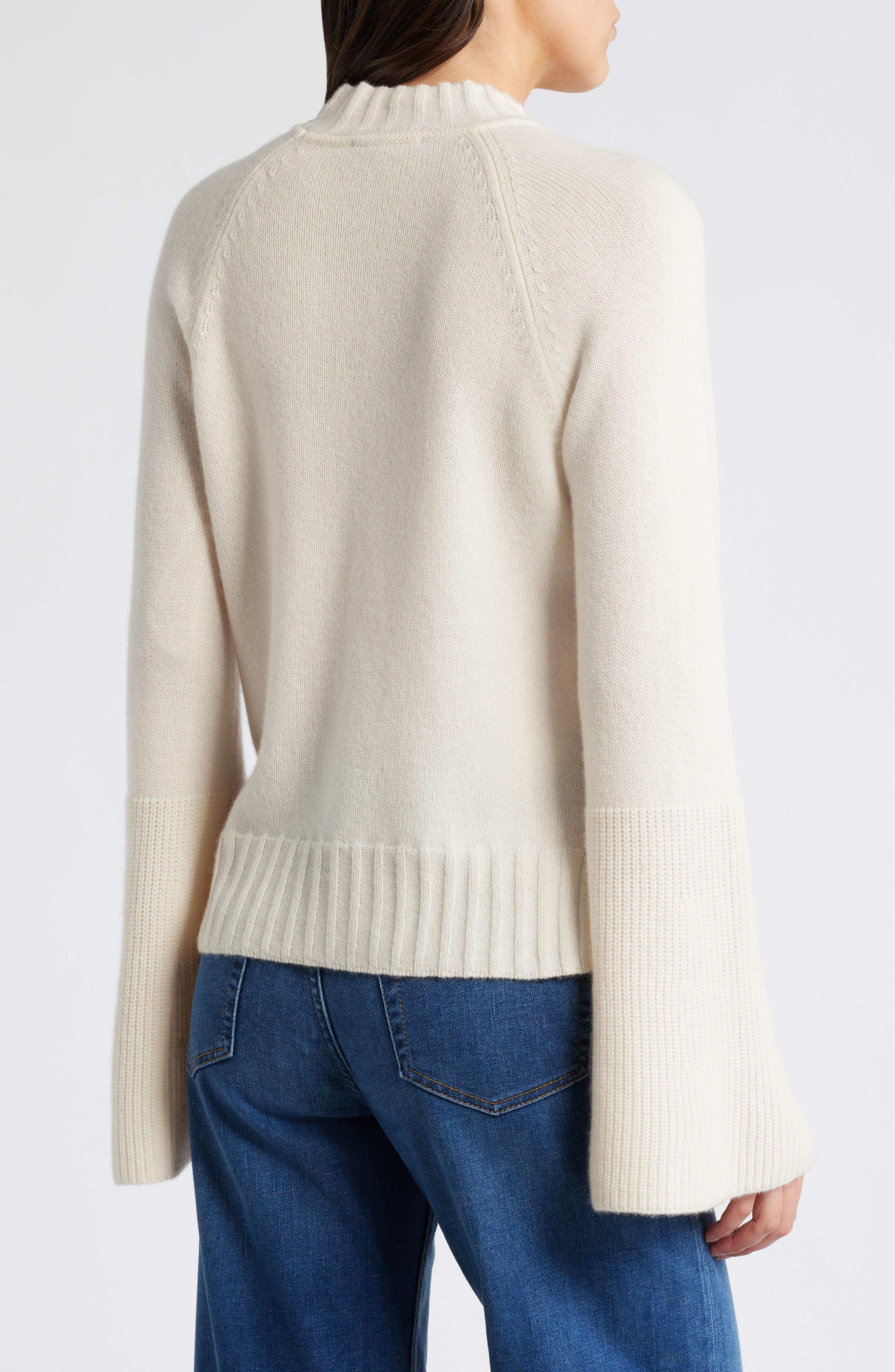 Laurel Recycled Cashmere & Cashmere Bell Sleeve Sweater - image 2