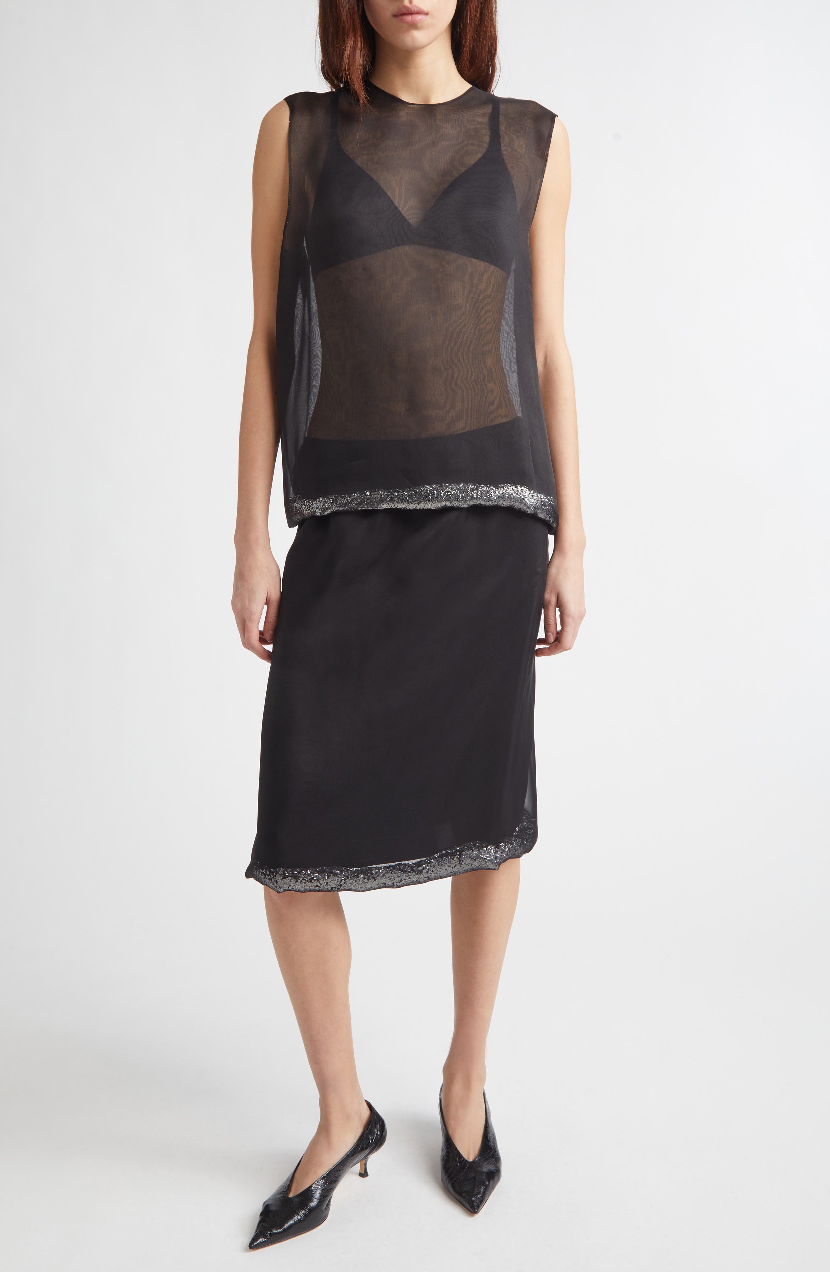 Glitter Edge Silk Organza Top - image 2