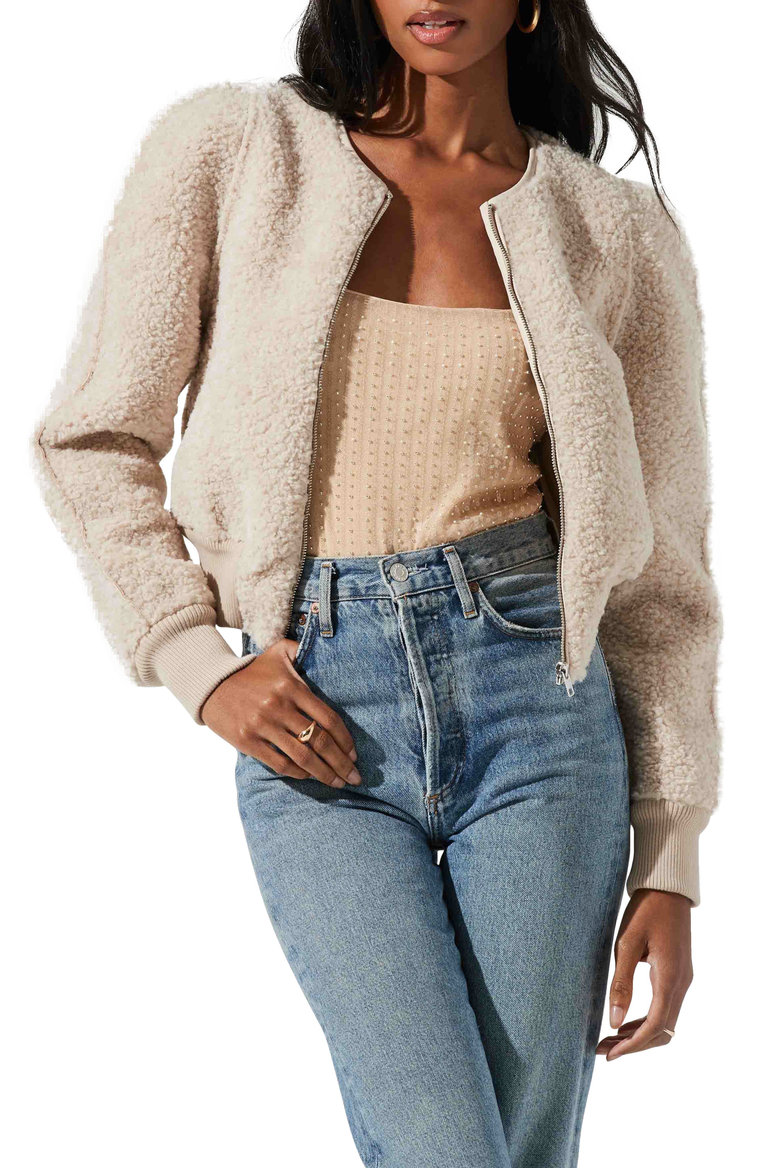 Stacy Faux Shearling Crop Jacket - image 1