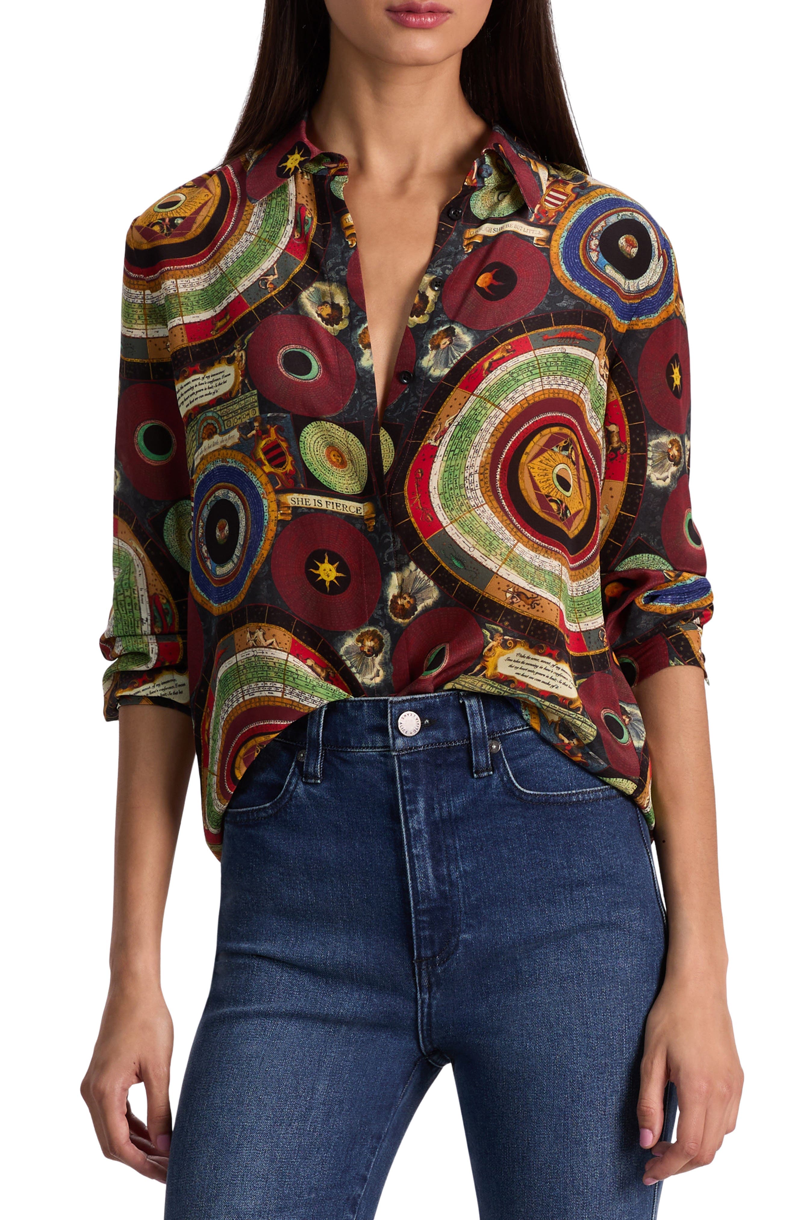 Willa Silk Button-Up Shirt - image 1