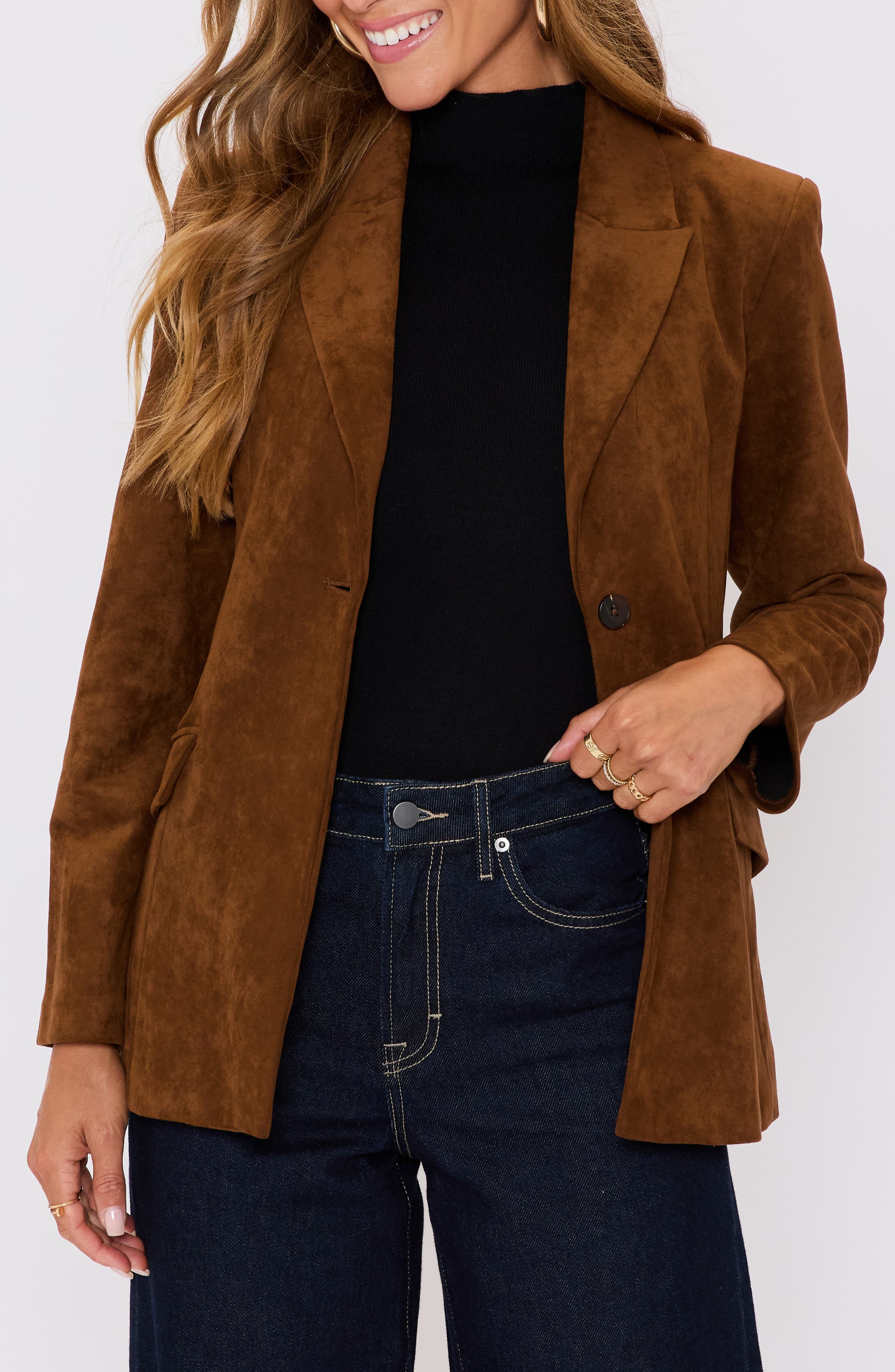 Maeve Faux Suede Blazer - image 1