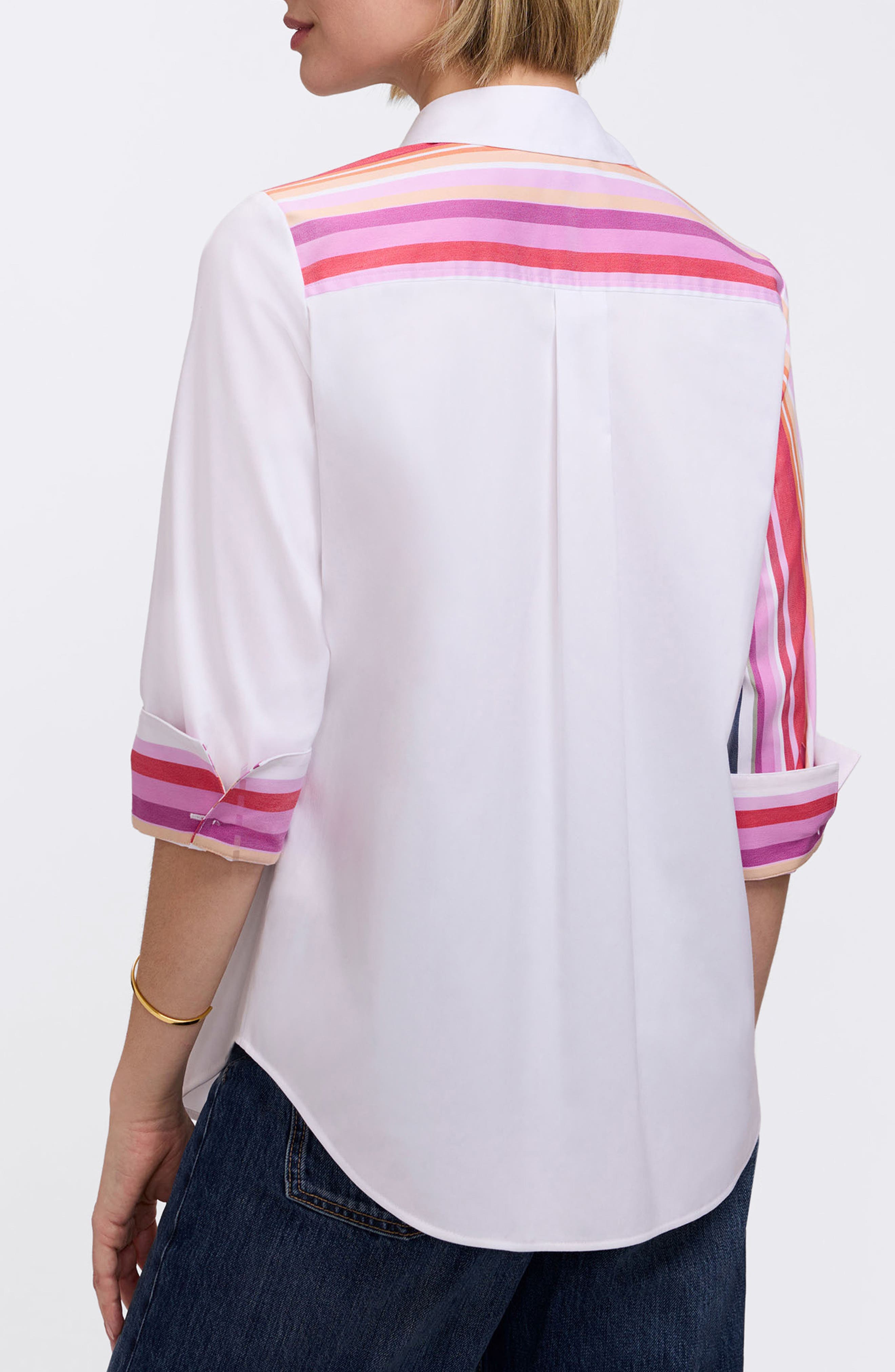 Charlie Colorful Mixed Stripe Button-Up Shirt - image 2