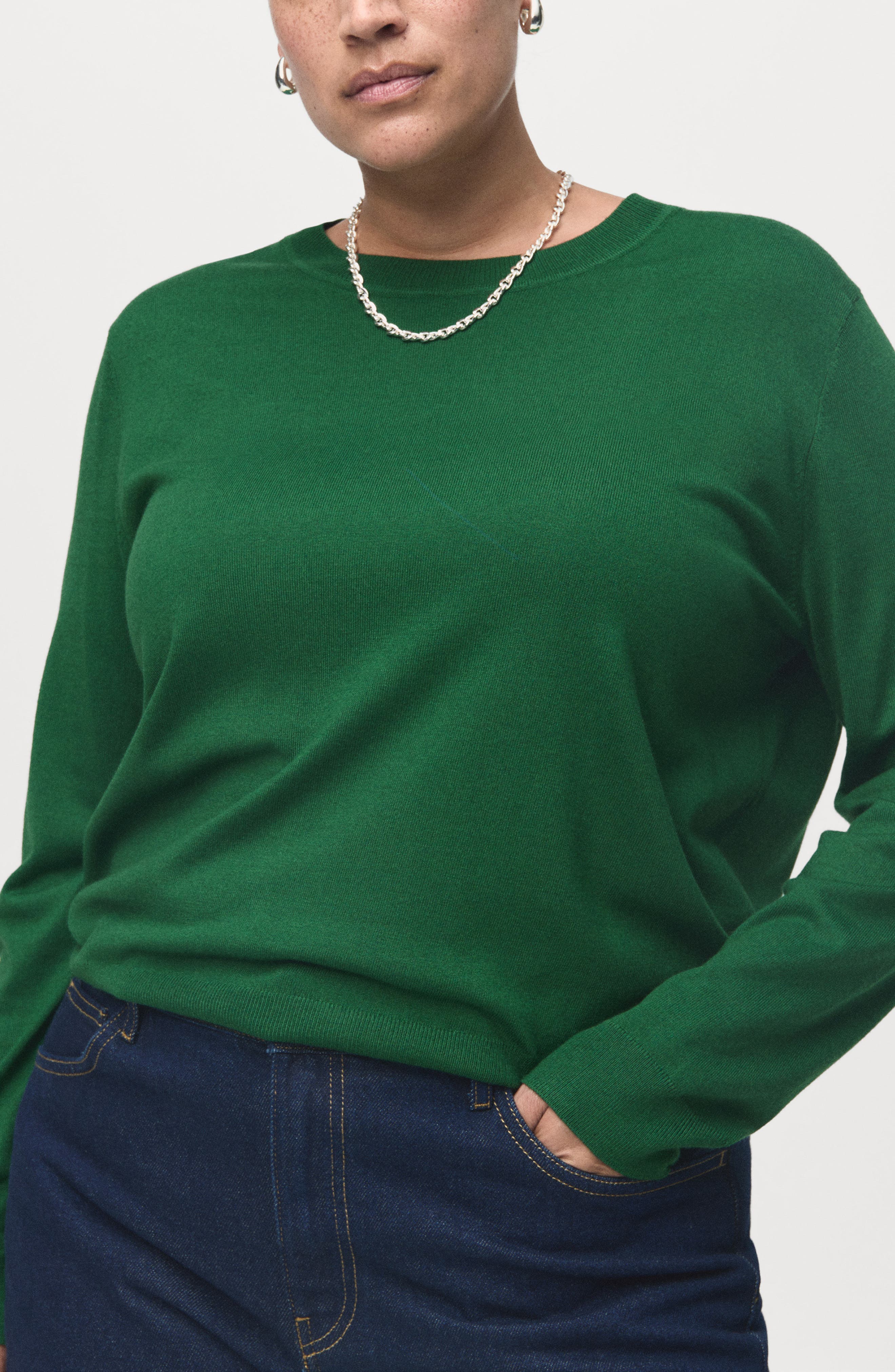 Fine Knit Crewneck Sweater - image 3
