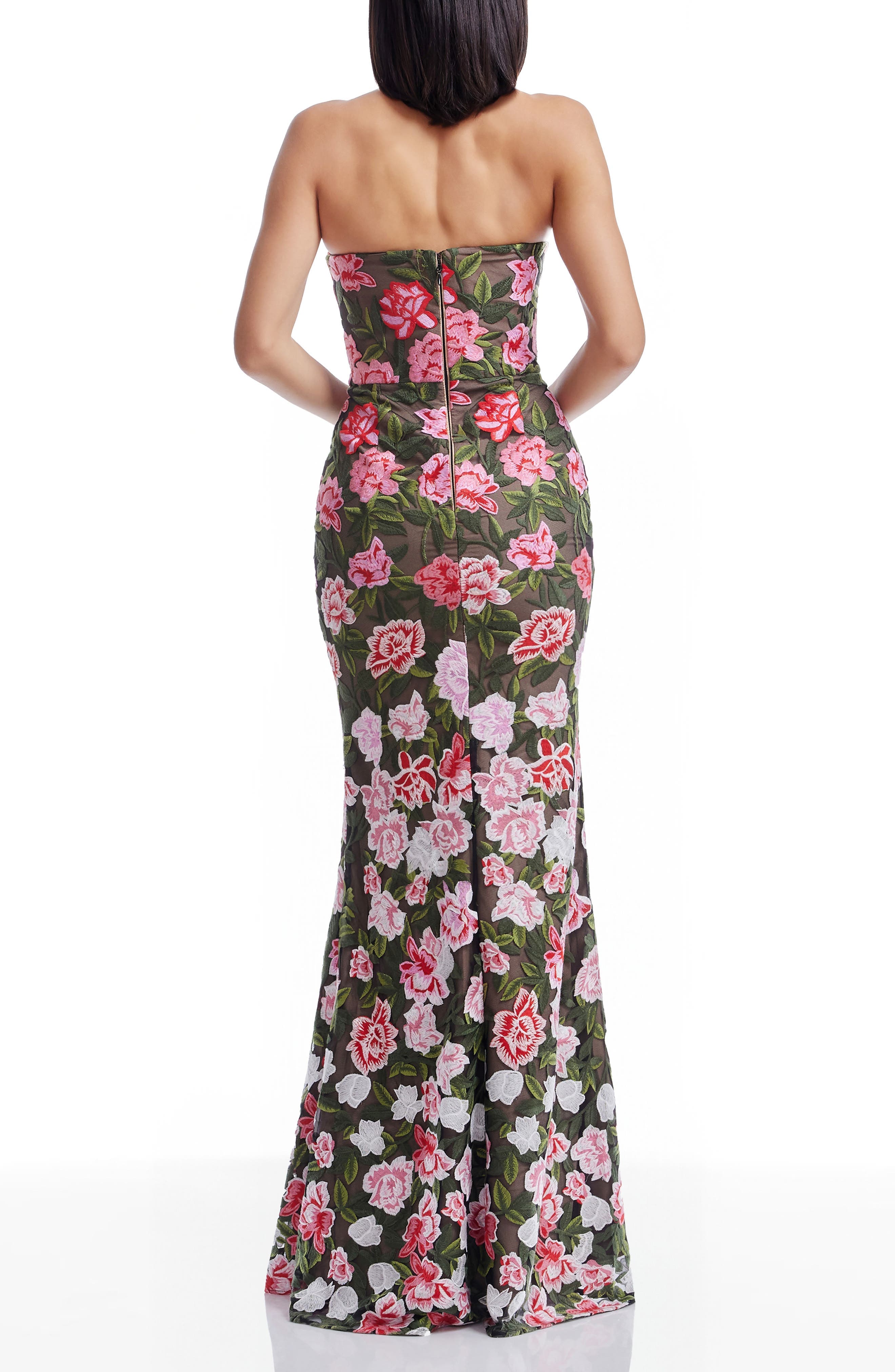 Fernanda Embroidered Floral Strapless Gown - image 2