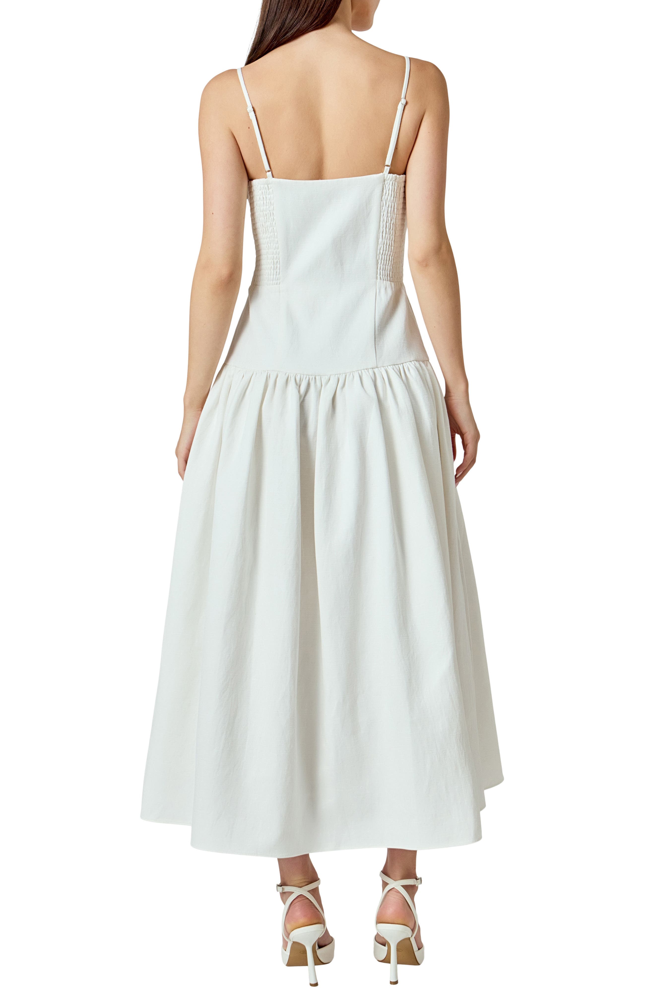 Drop Waist Sleeveless Linen Blend Maxi Dress - image 2