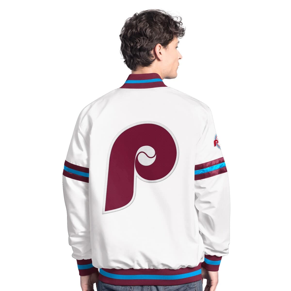 Men'sStarter  White Philadelphia Phillies Cooperstown Scout Full-Snap Varsity Jacket - image 2
