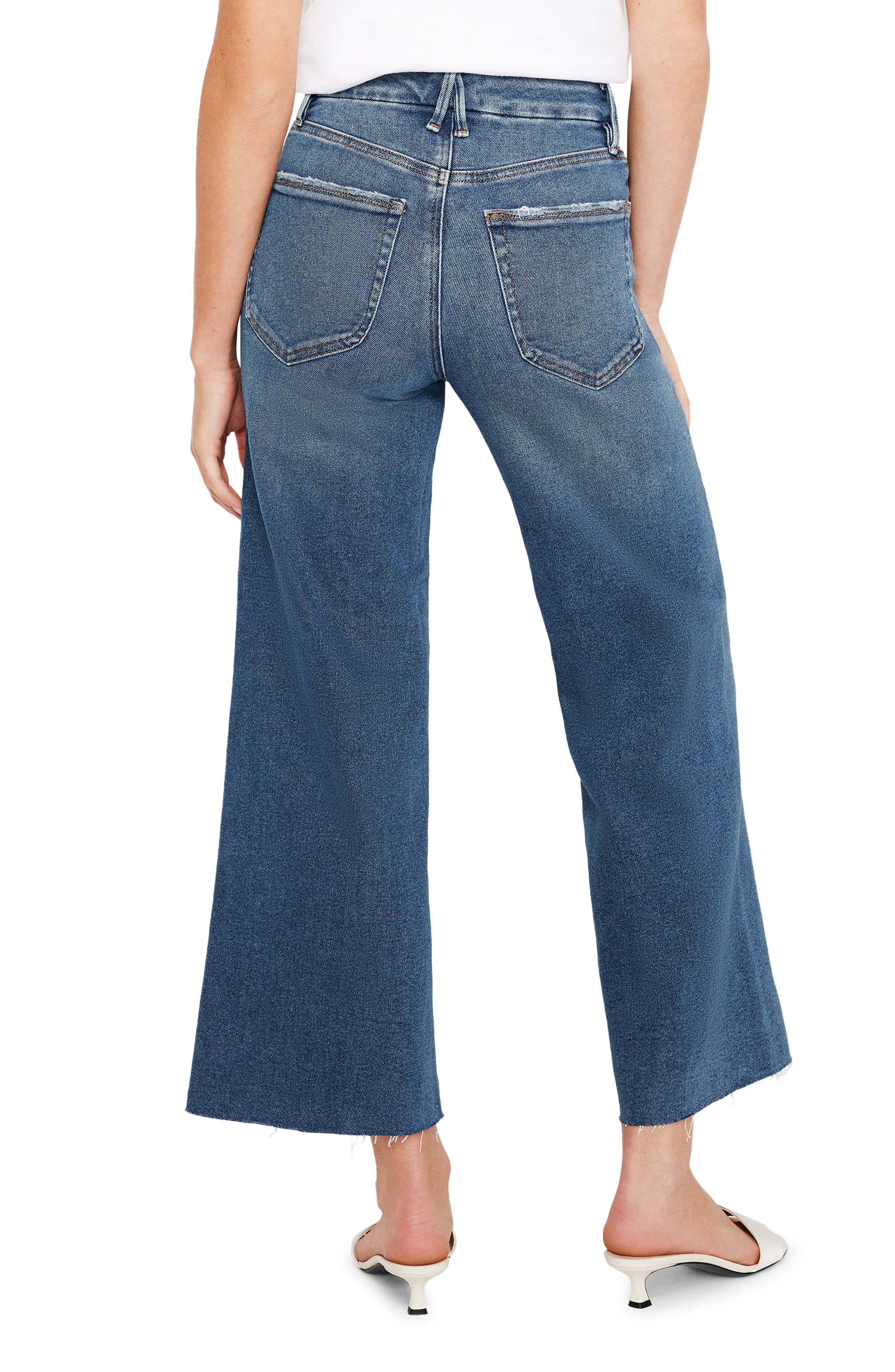 Good Waist Raw Hem High Waist Crop Palazzo Jeans - image 2