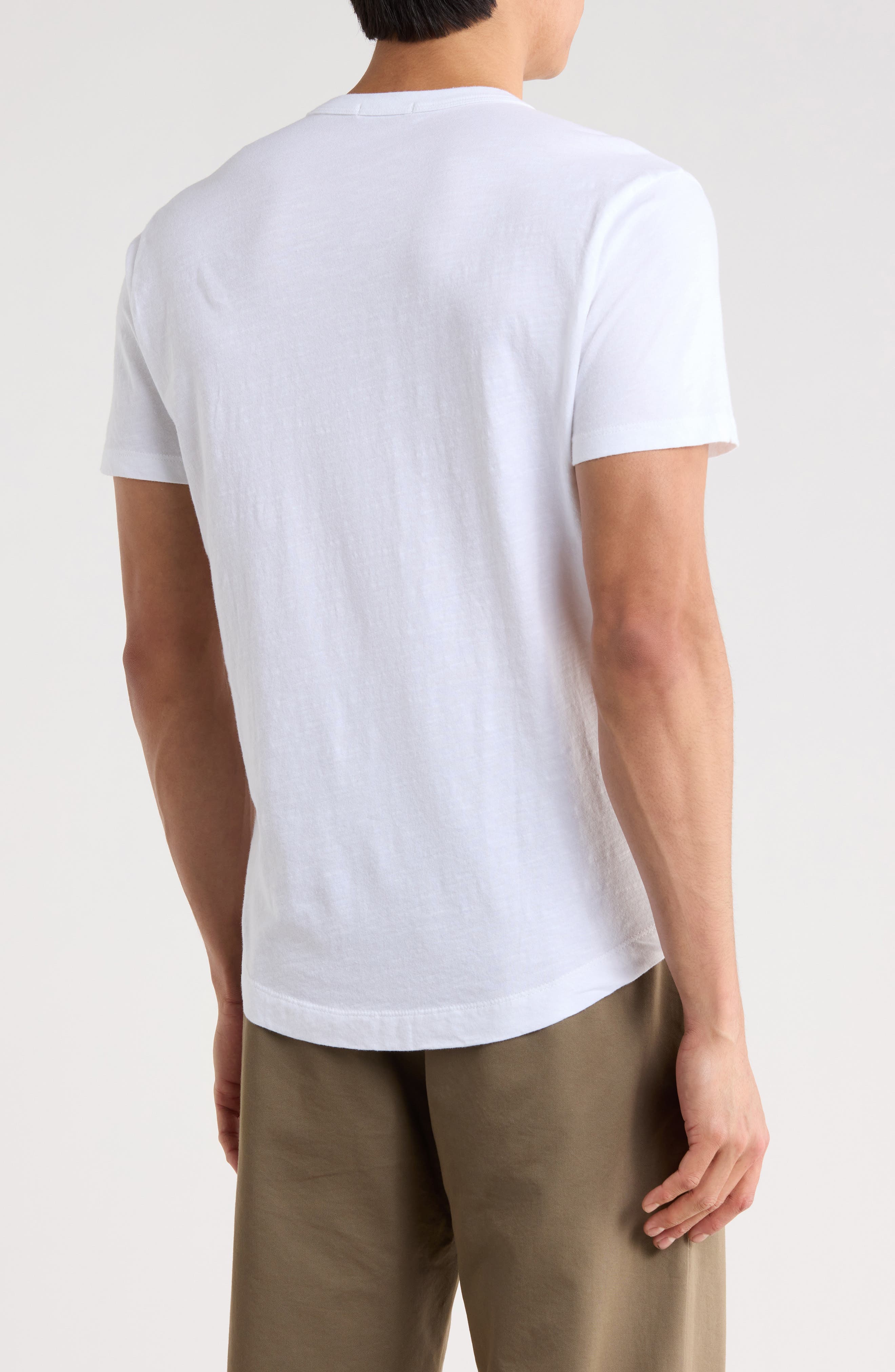 Pima Cotton Slub Curved Hem T-Shirt - image 2