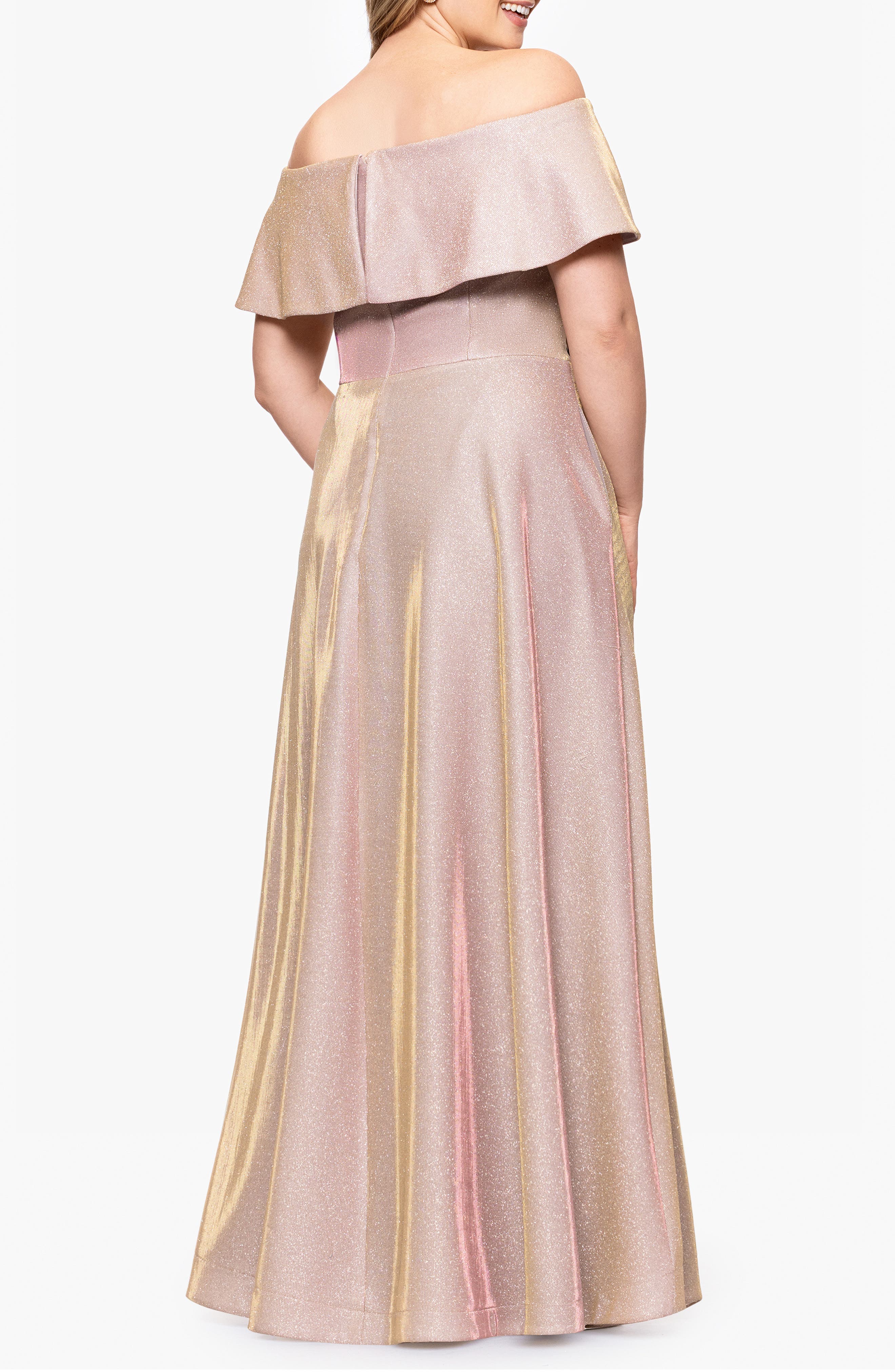 Galaxy Metallic Off the Shoulder Gown - image 2