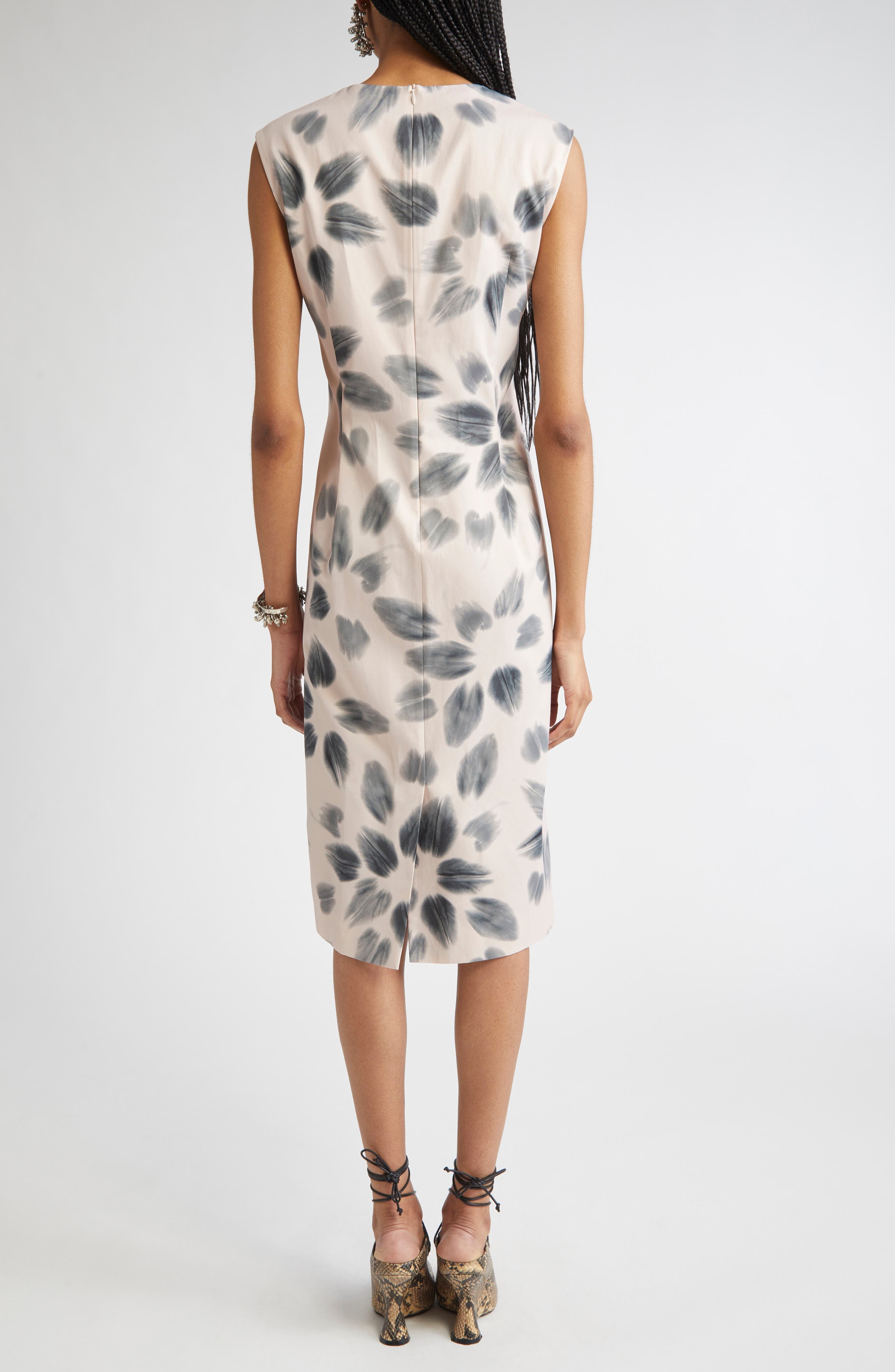 Delavina Orchid Petal Print Sheath Dress - image 2