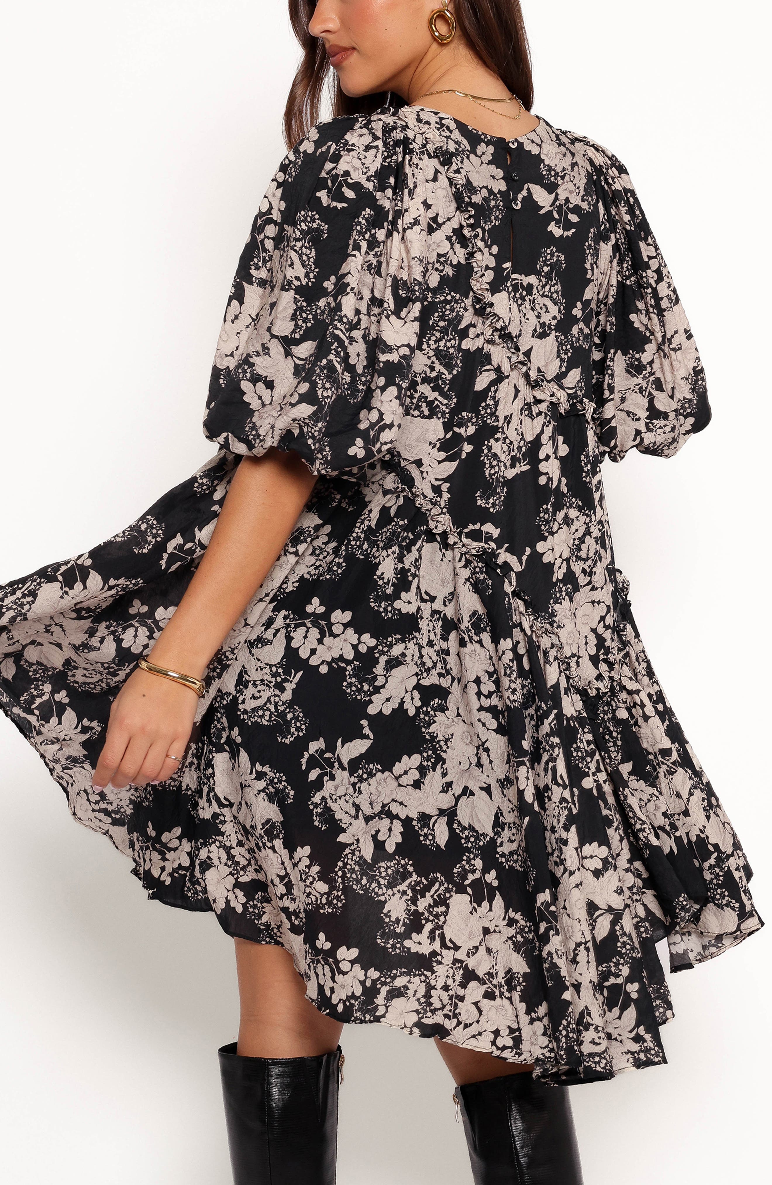 Zinta Floral Print Trapeze Minidress - image 2