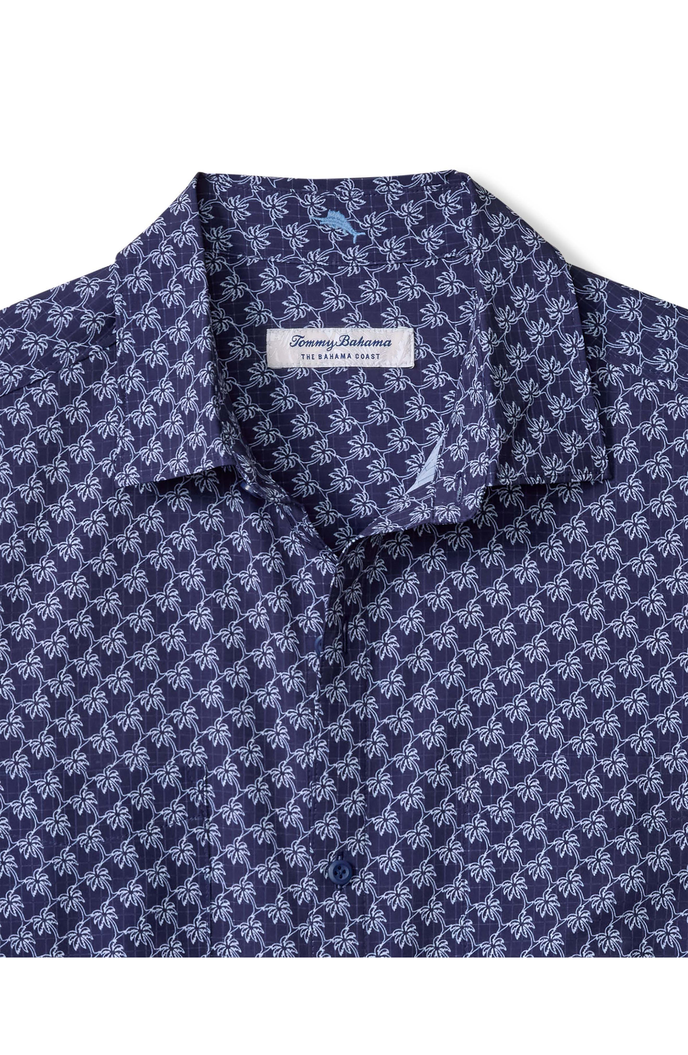 Bahama Coast Tropic Geoscape IslandZone Short Sleeve Button-Up Shirt - image 2