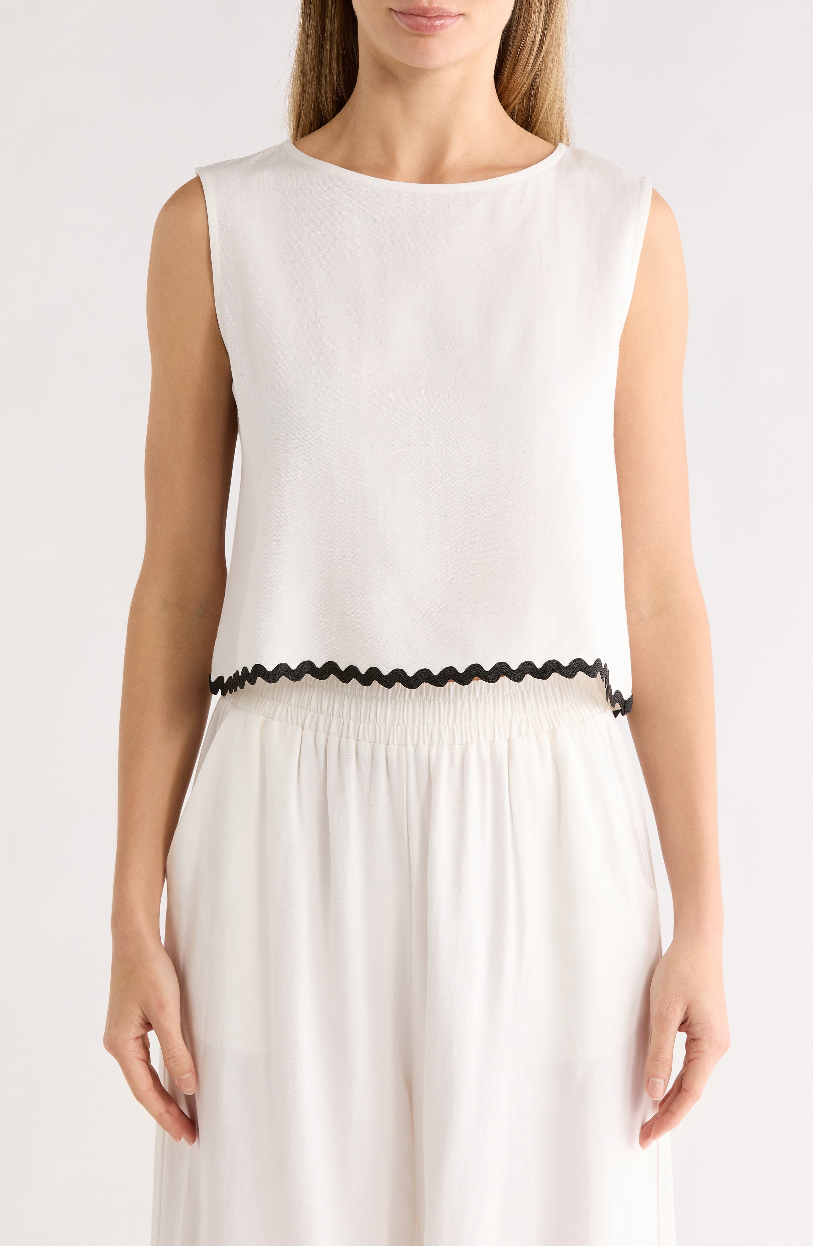 Rickrack Trim Crop Tank - image 3
