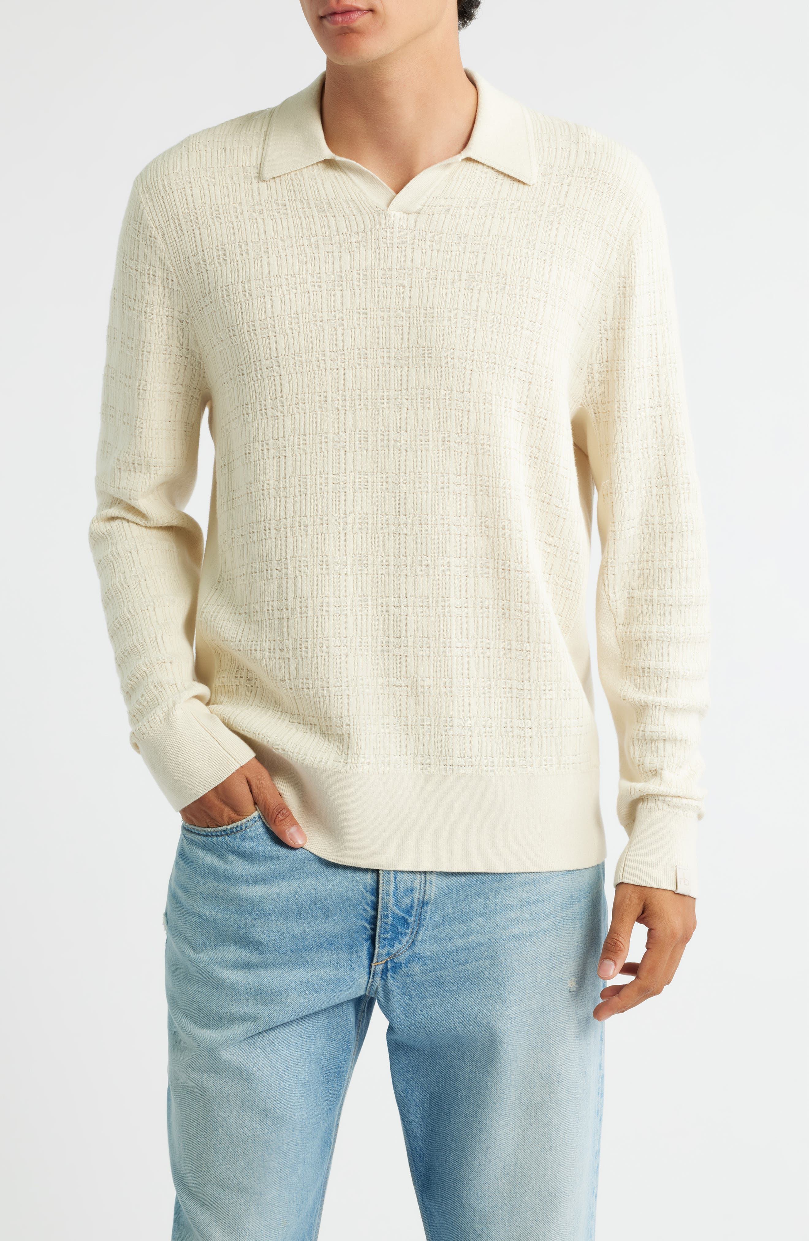 Harvey Johnny Collar Relaxed Polo - image 3