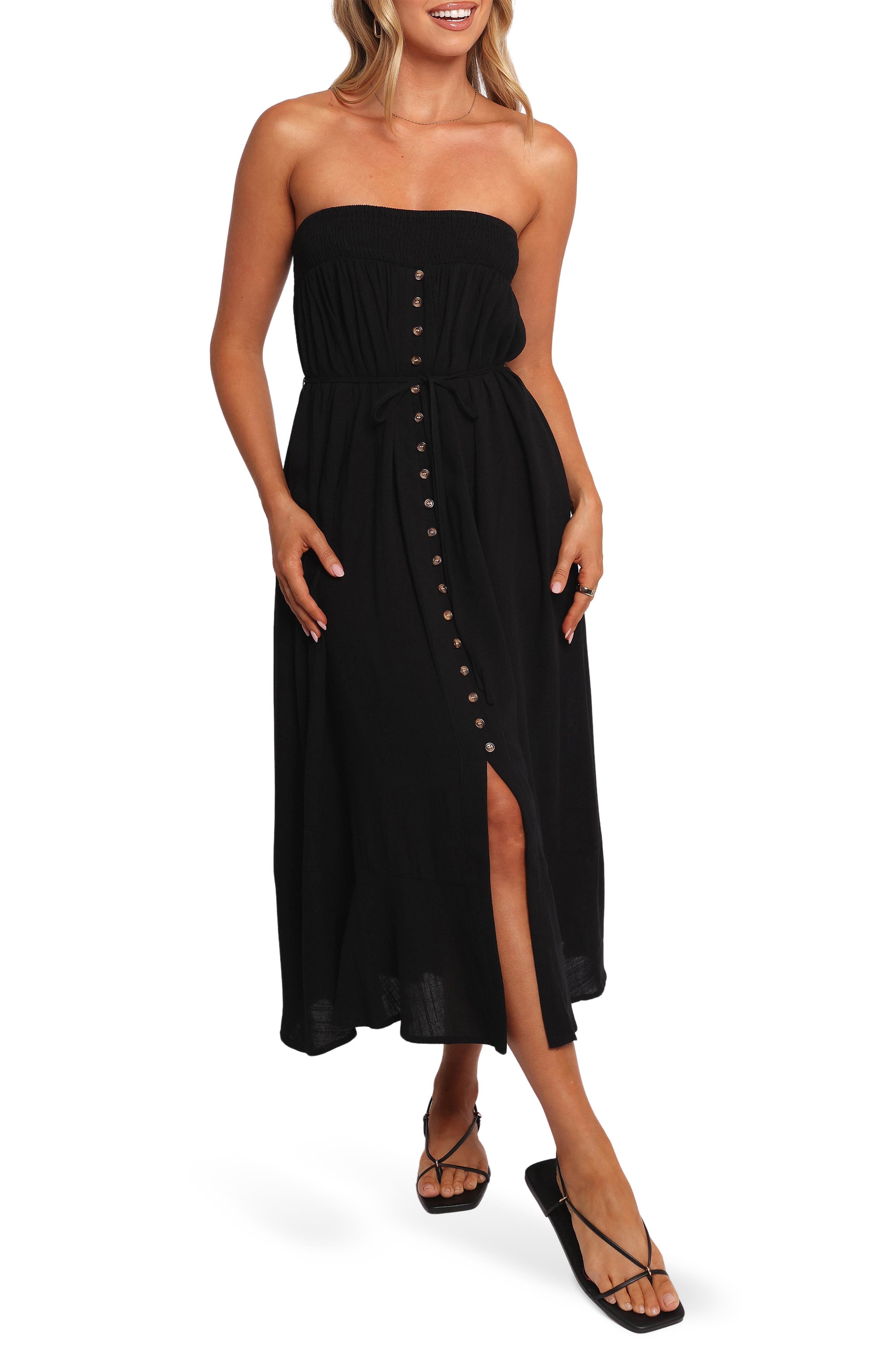 Nerea Strapless Linen & Cotton Dress - image 1