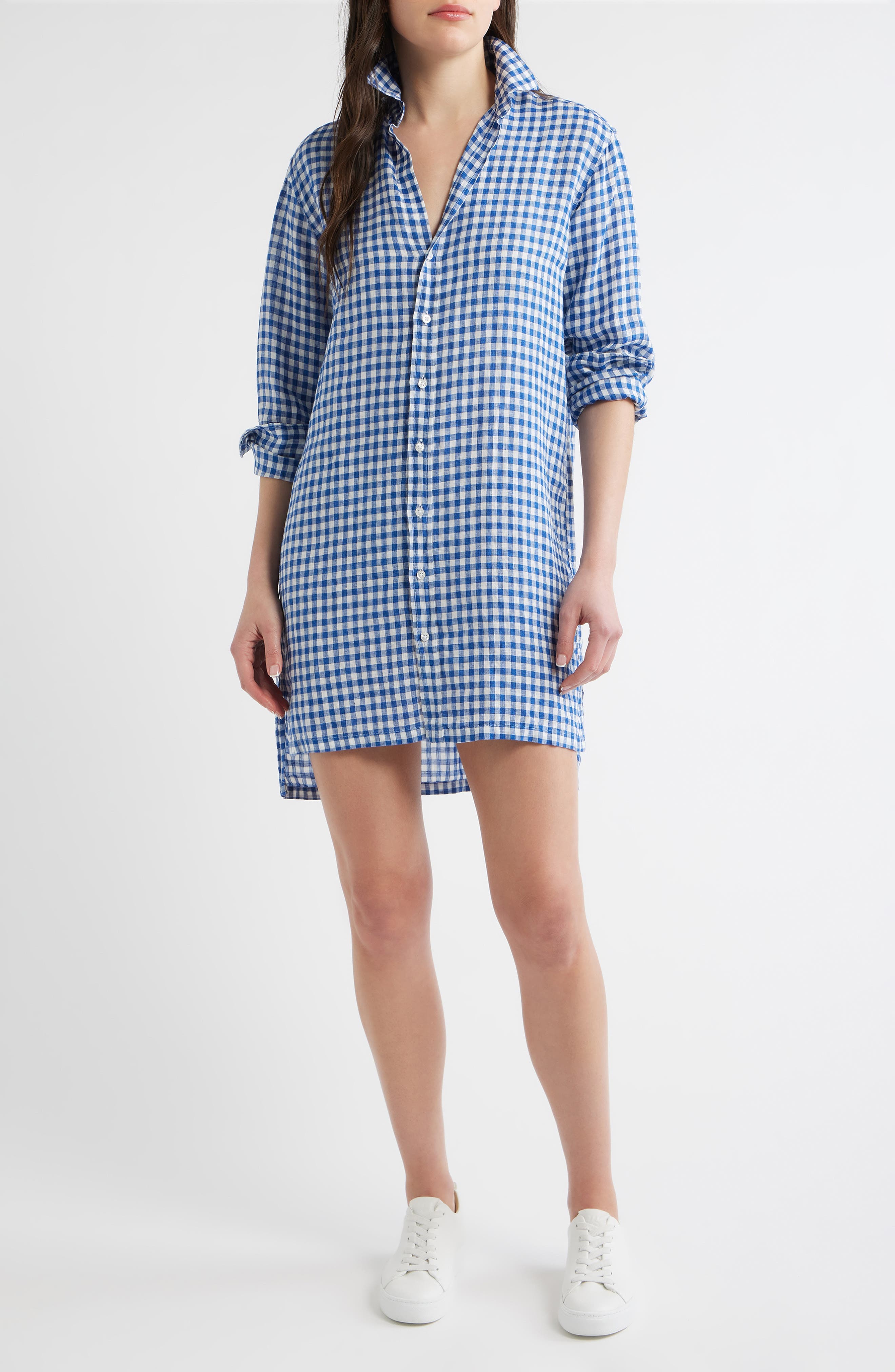 Hunter Stripe Step Hem Linen & Cotton Shirtdress - image 3
