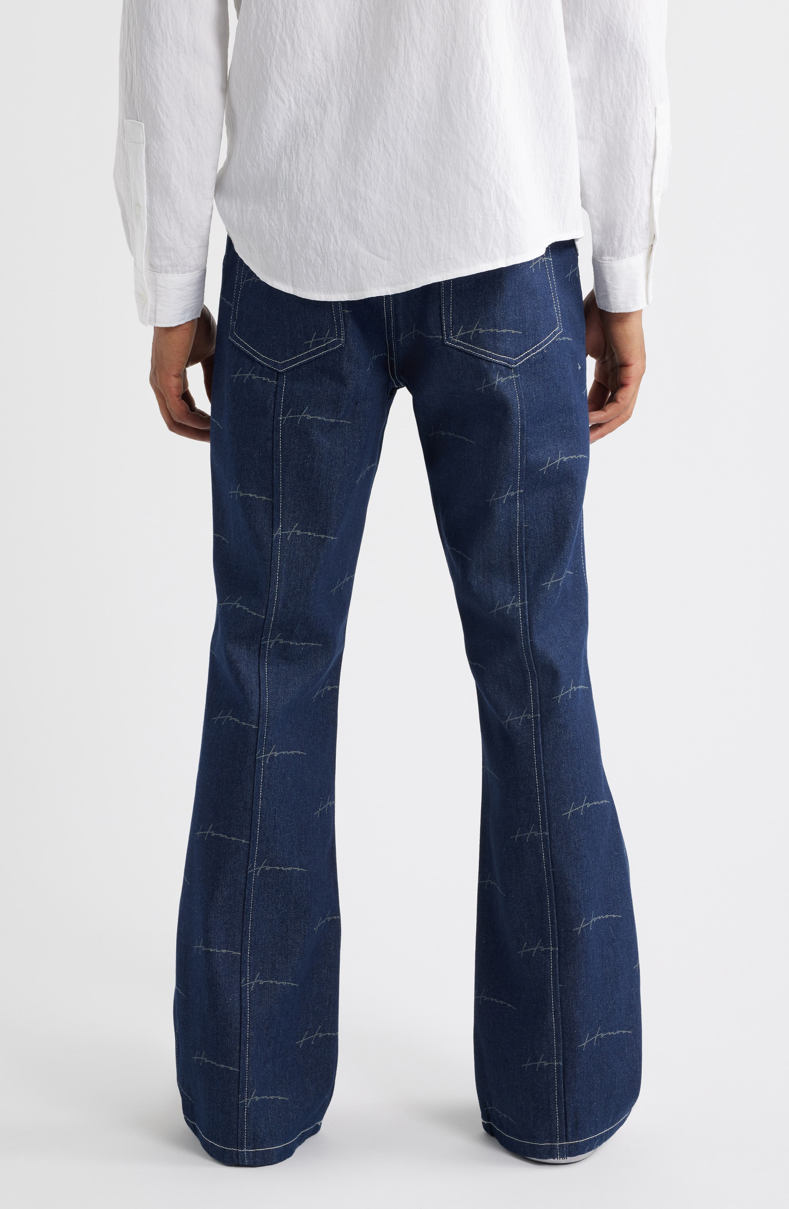 Print Riding Flare Jeans - image 2