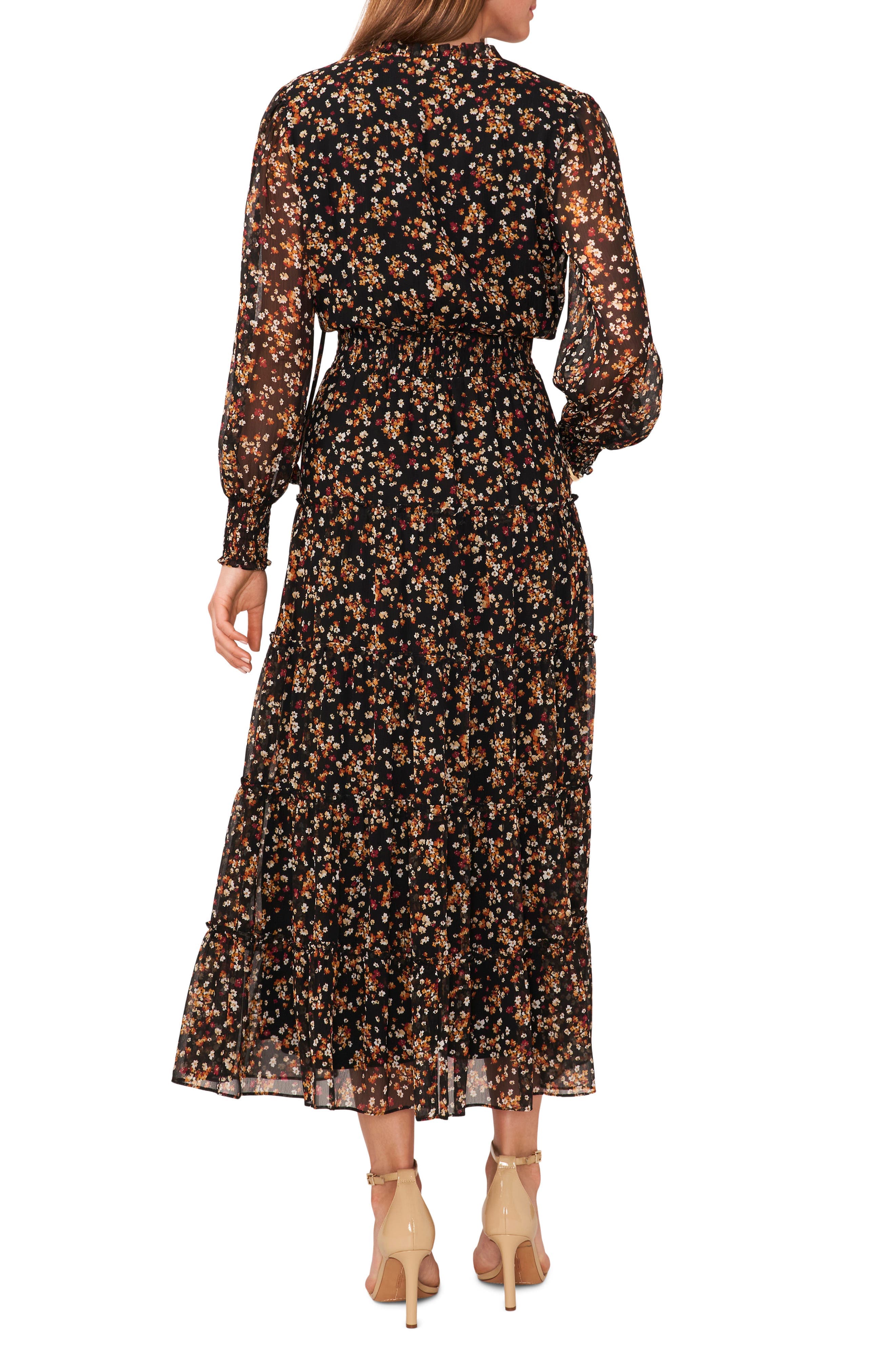 Floral Long Sleeve Tiered Maxi Dress - image 2