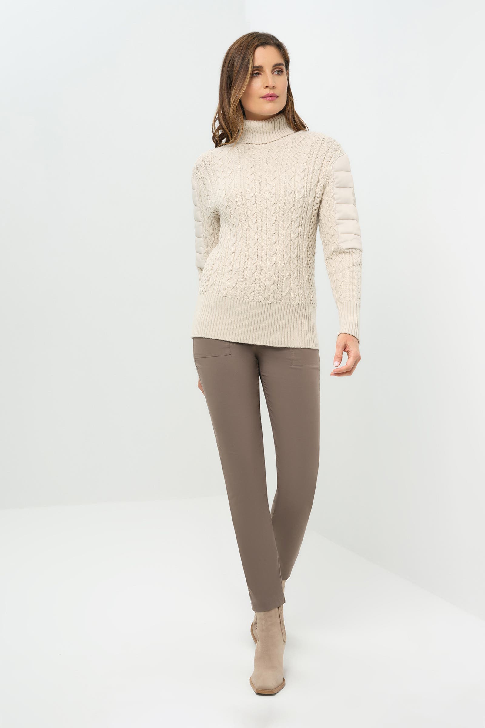 Eloisa Cableknit and Nylon Padded Sweater - image 2
