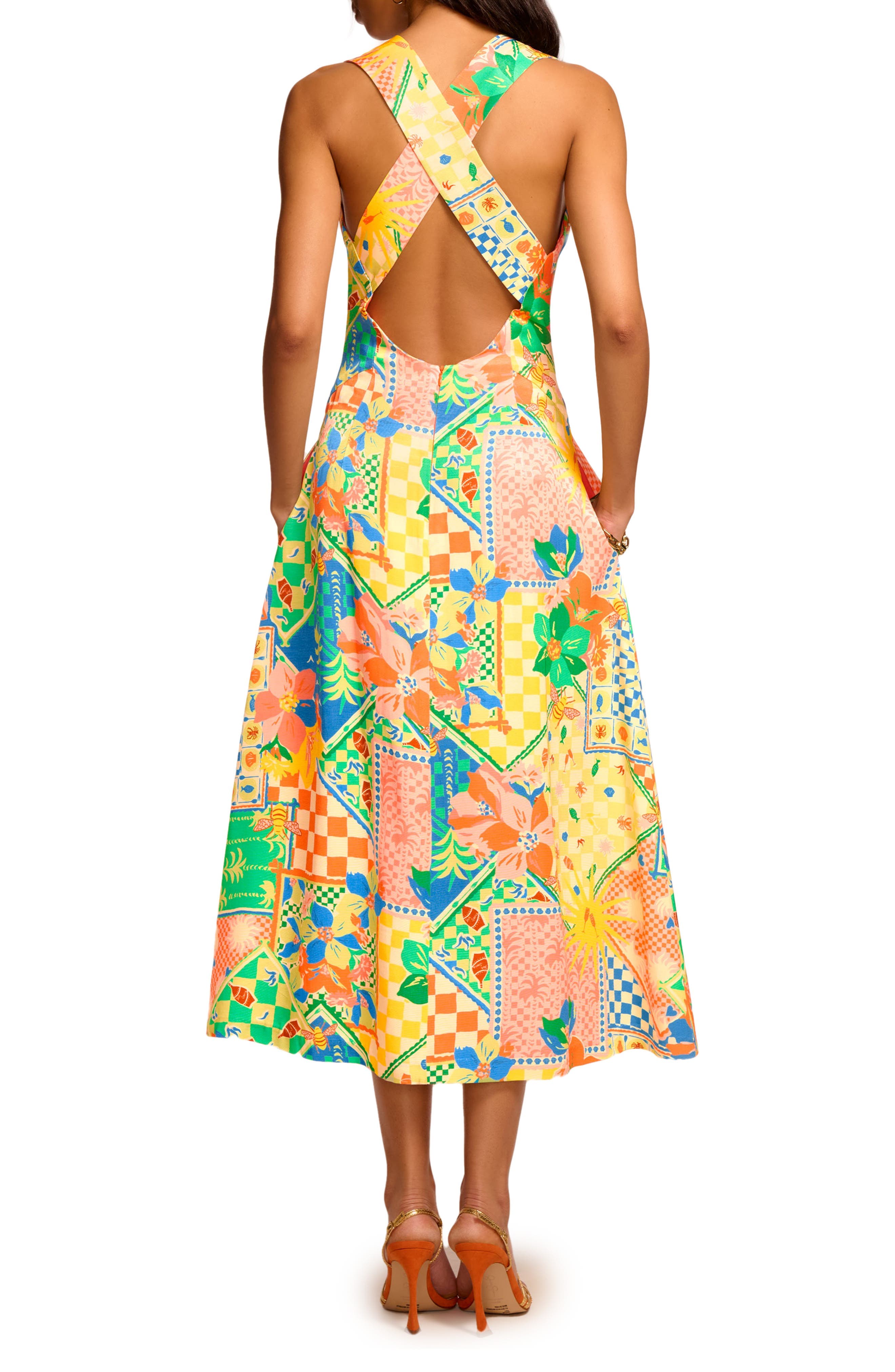 Felicity Mixed Print Midi Dress - image 2