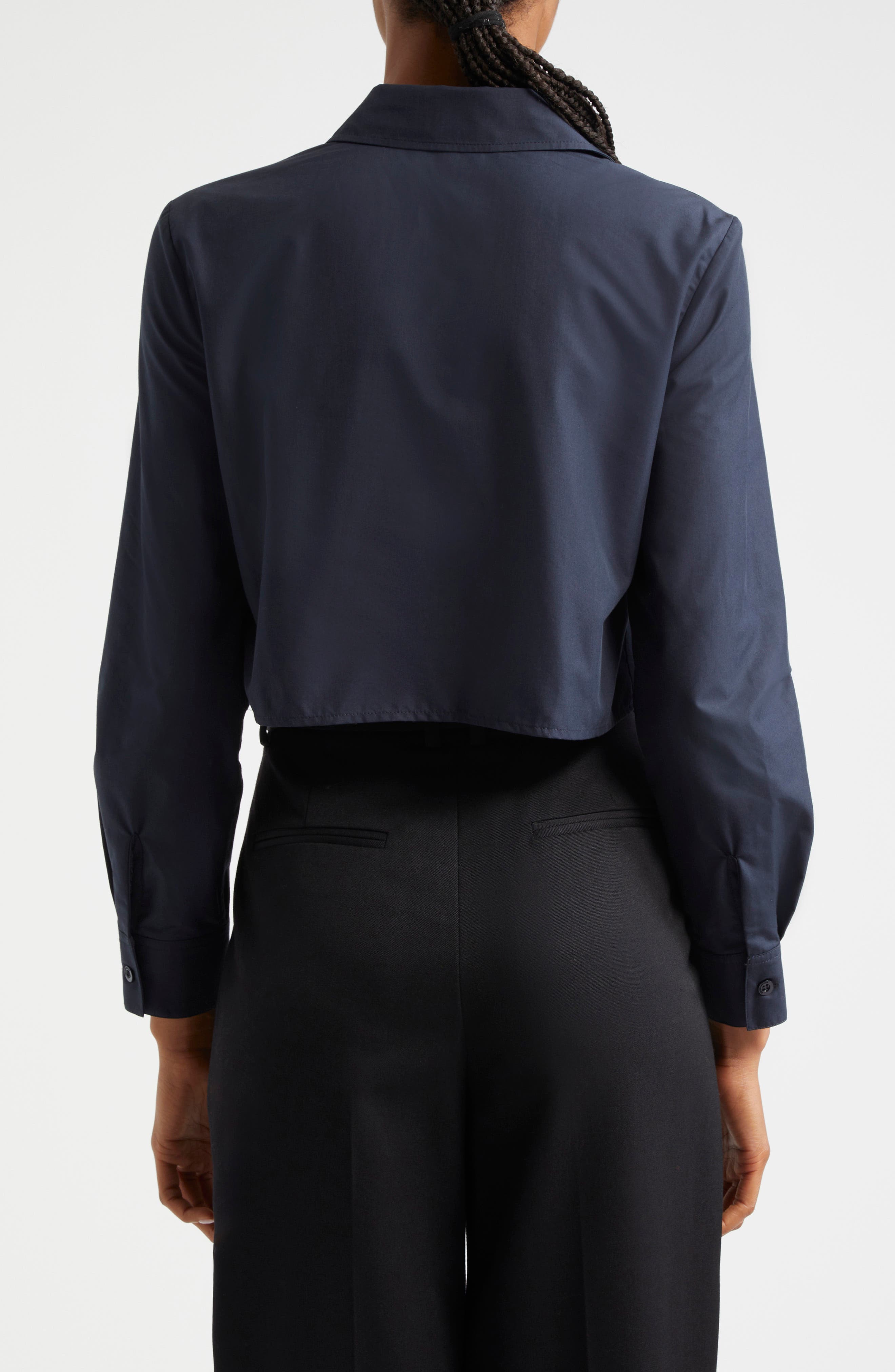 Crop Poplin Button-Up Shirt - image 2