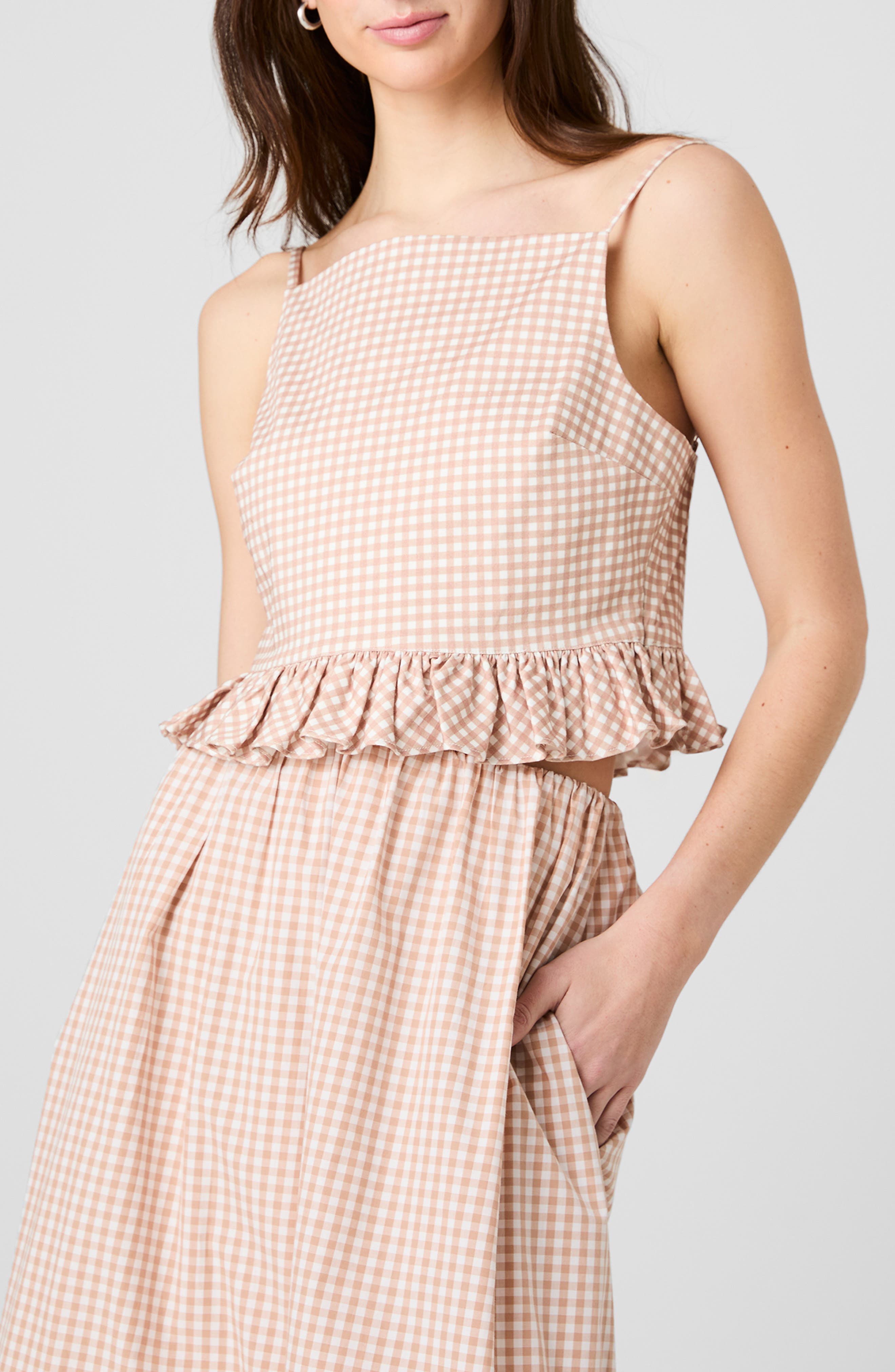 Lilah Gingham Crop Camisole - image 1
