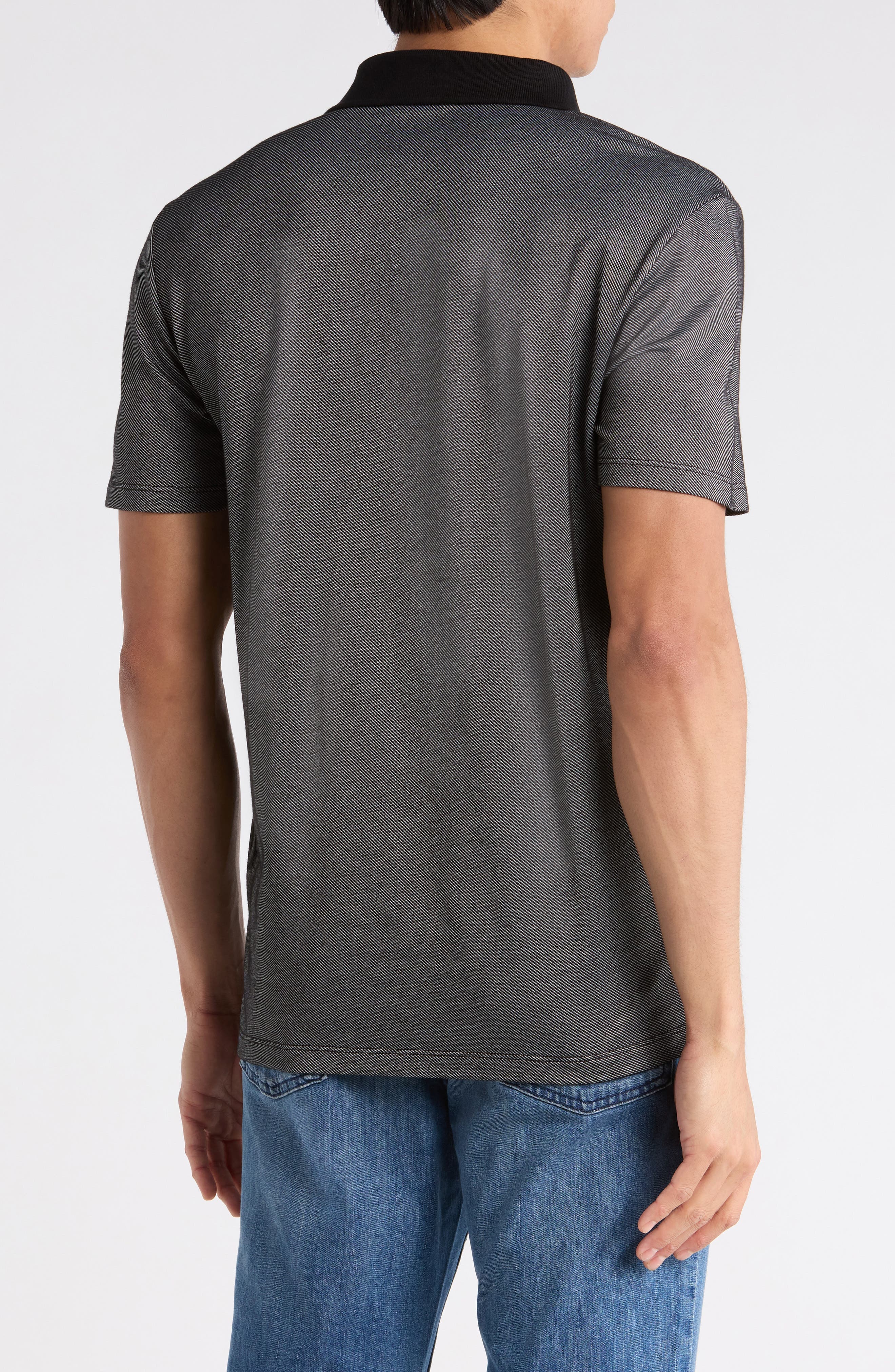 Classic Fit Diagonal Jacquard Polo - image 2