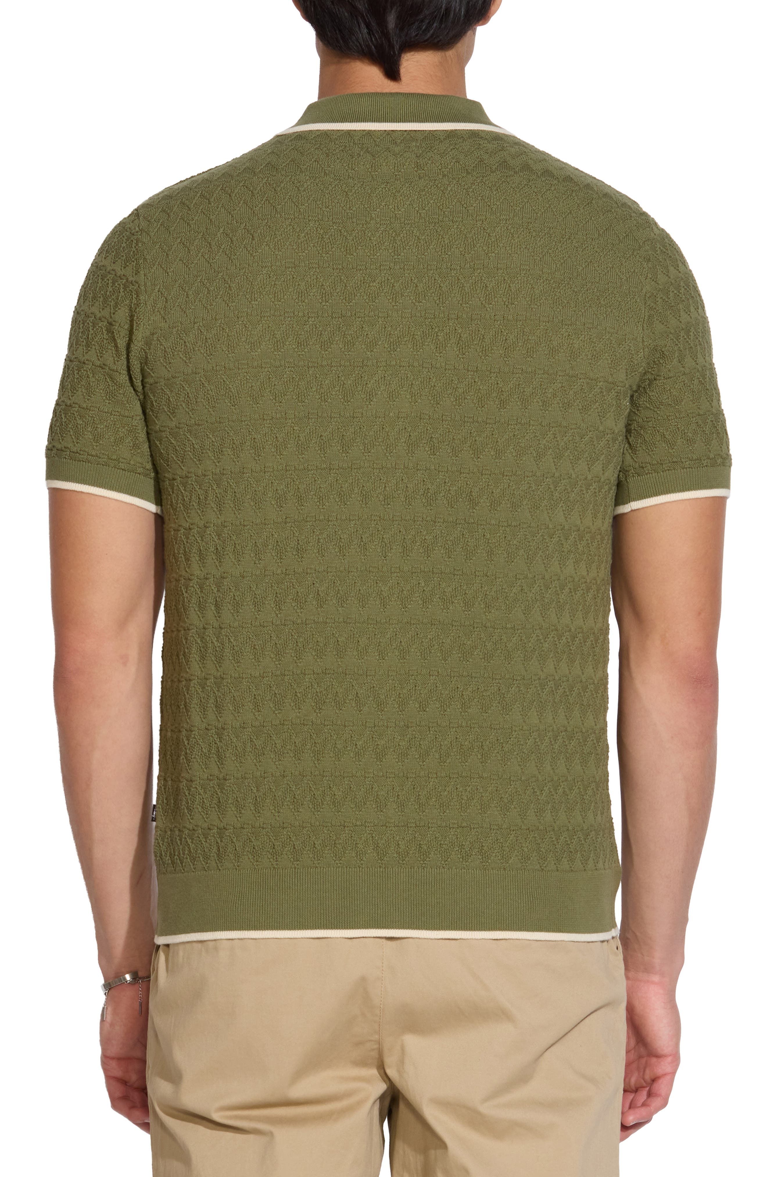 Short Sleeve Button-Down Sweater - image 4