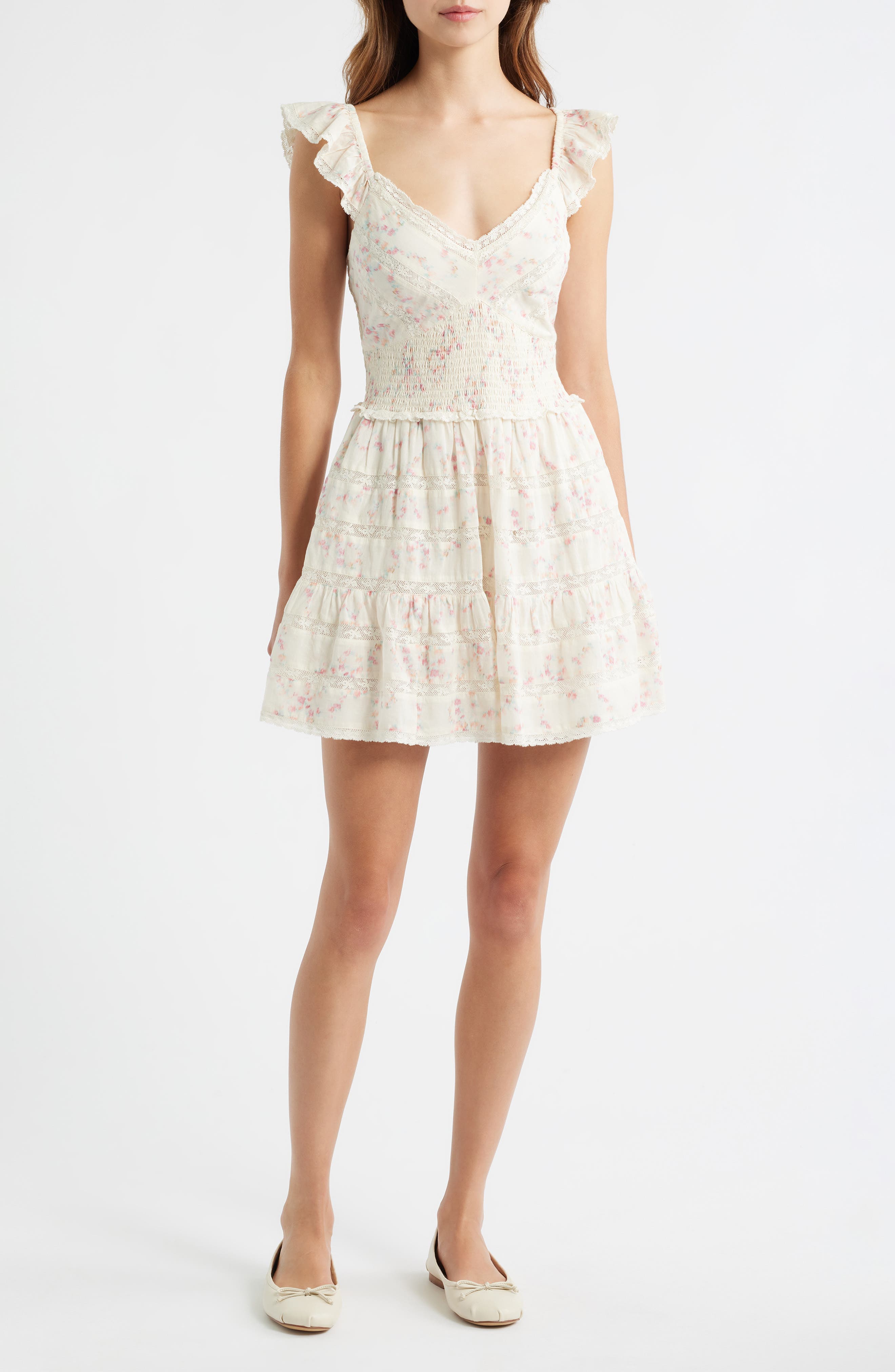 Finny Tiered Cotton Fit & Flare Minidress - image 1