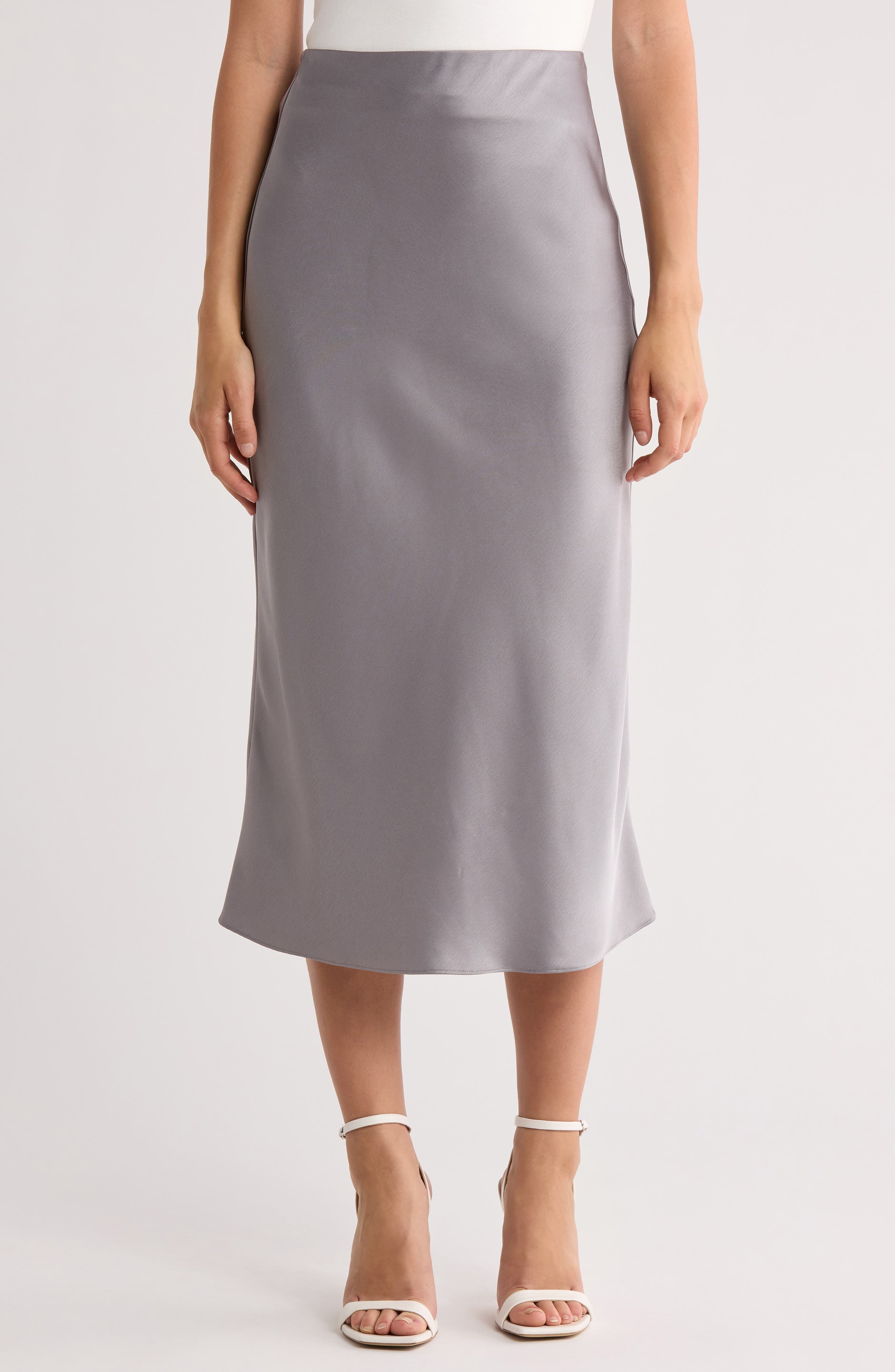 Maeve Bias Satin Midi Skirt - image 1