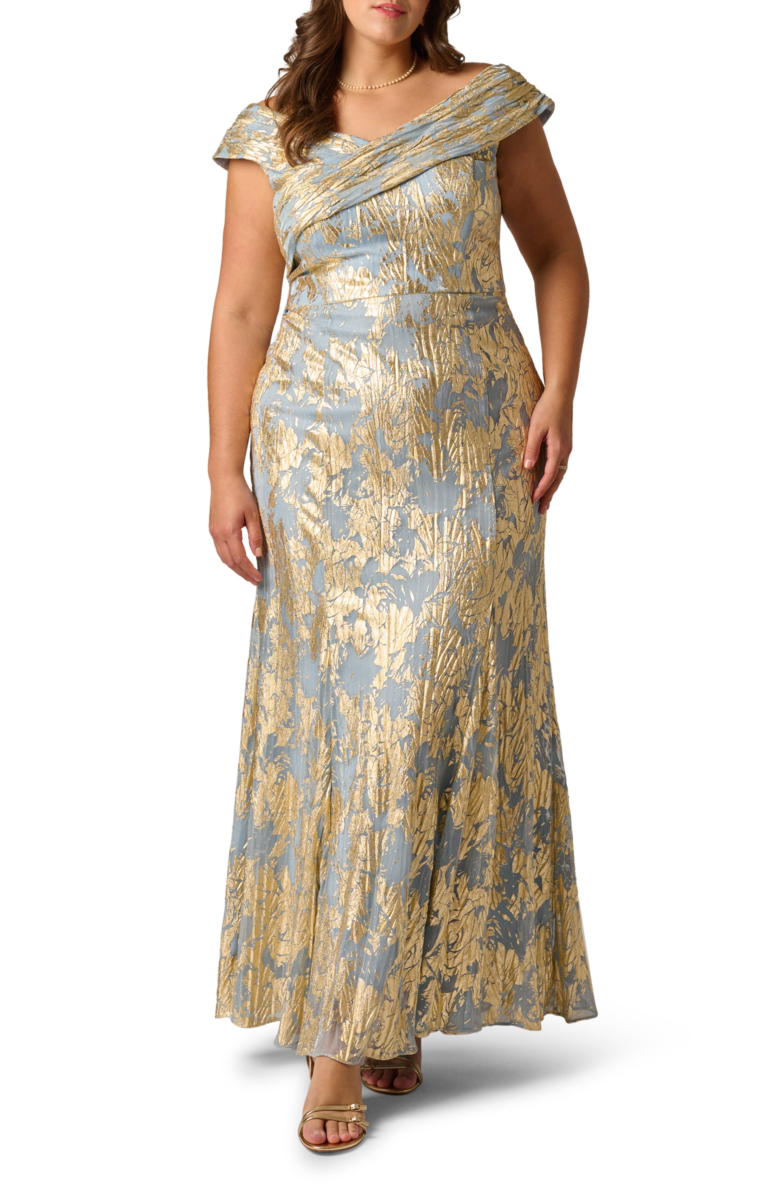 Foil Leaf Mermaid Gown - image 1