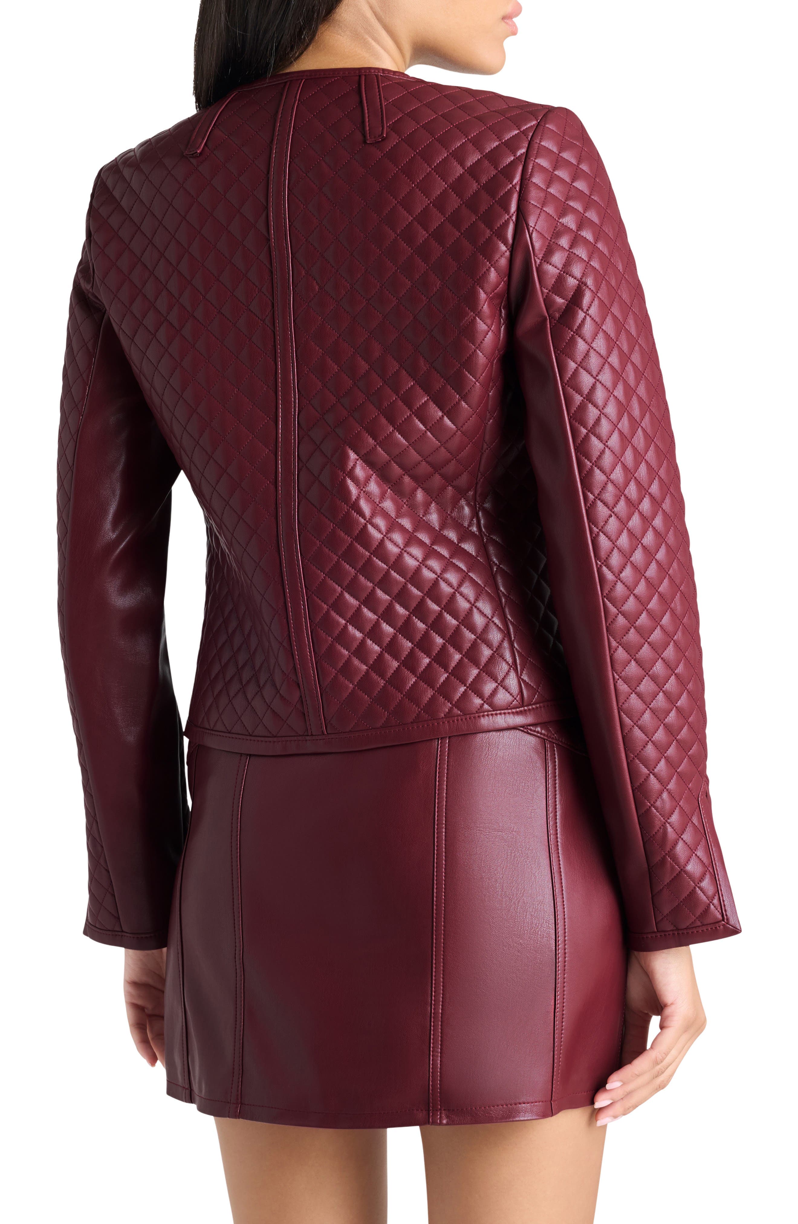 Brooke Quilted Faux Leather Jacket - image 2