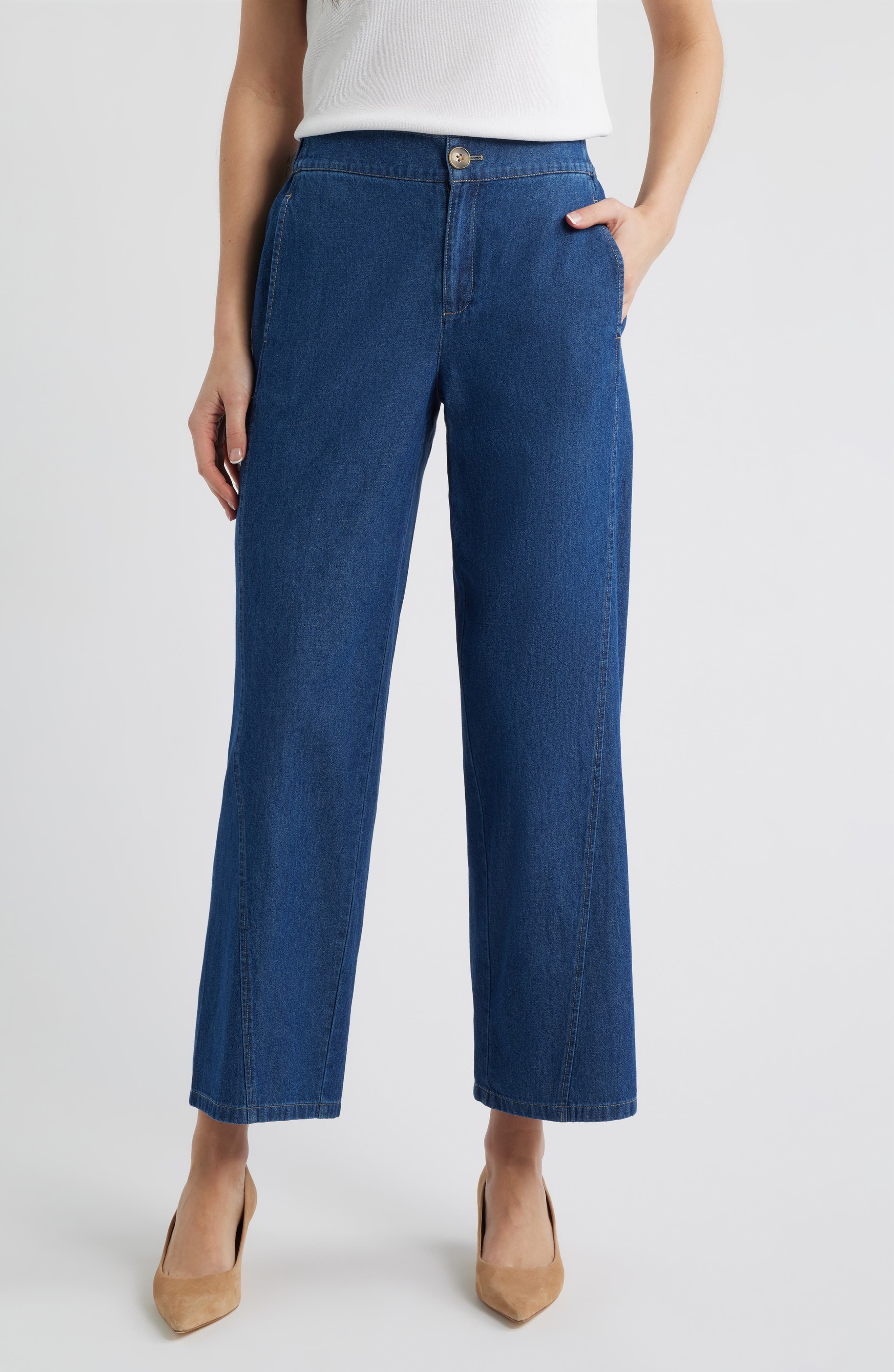 Curved Seam Ankle Jeans - image 1
