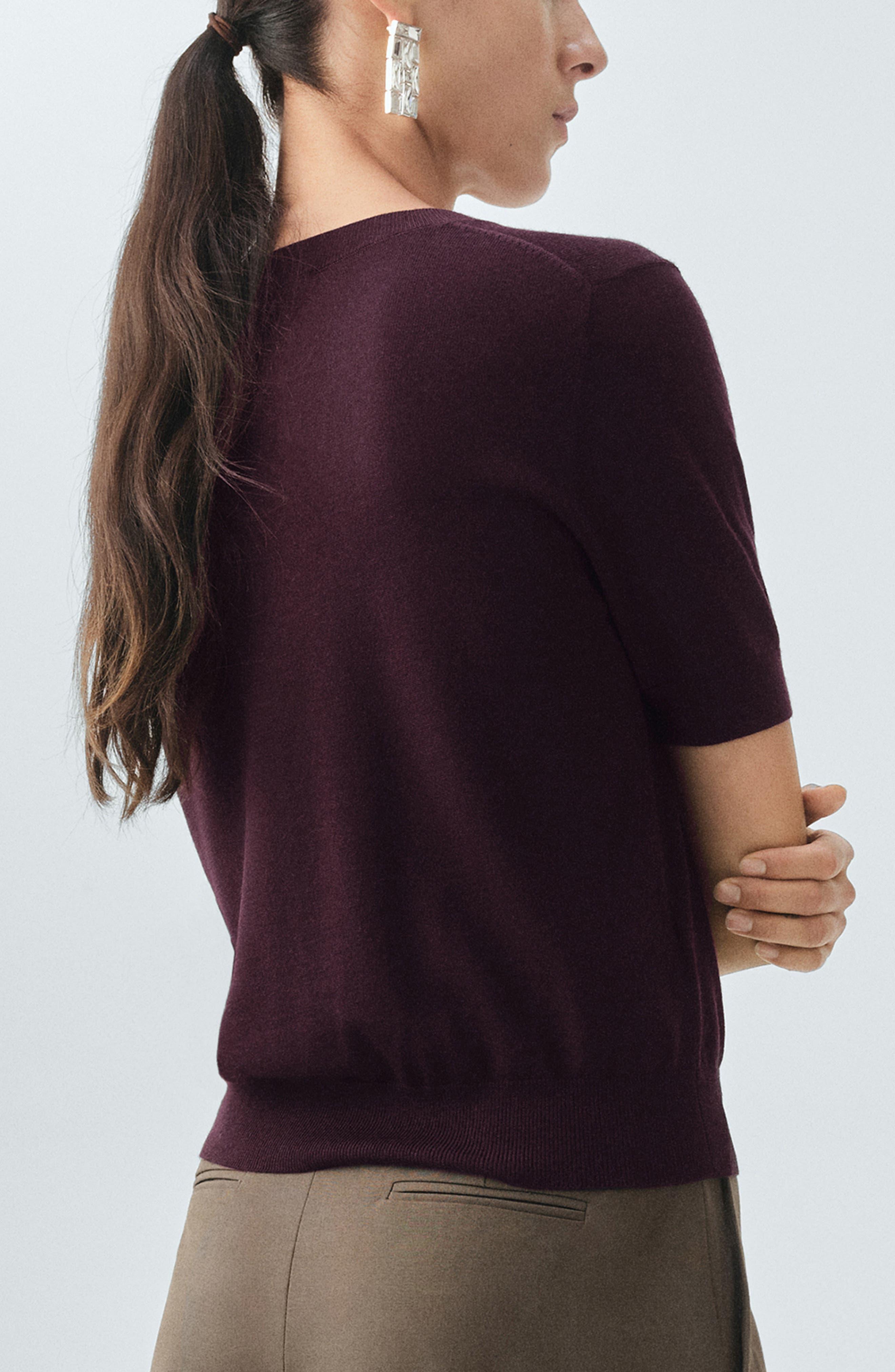 Selection V-Neck Short Sleeve Wool Sweater - image 4