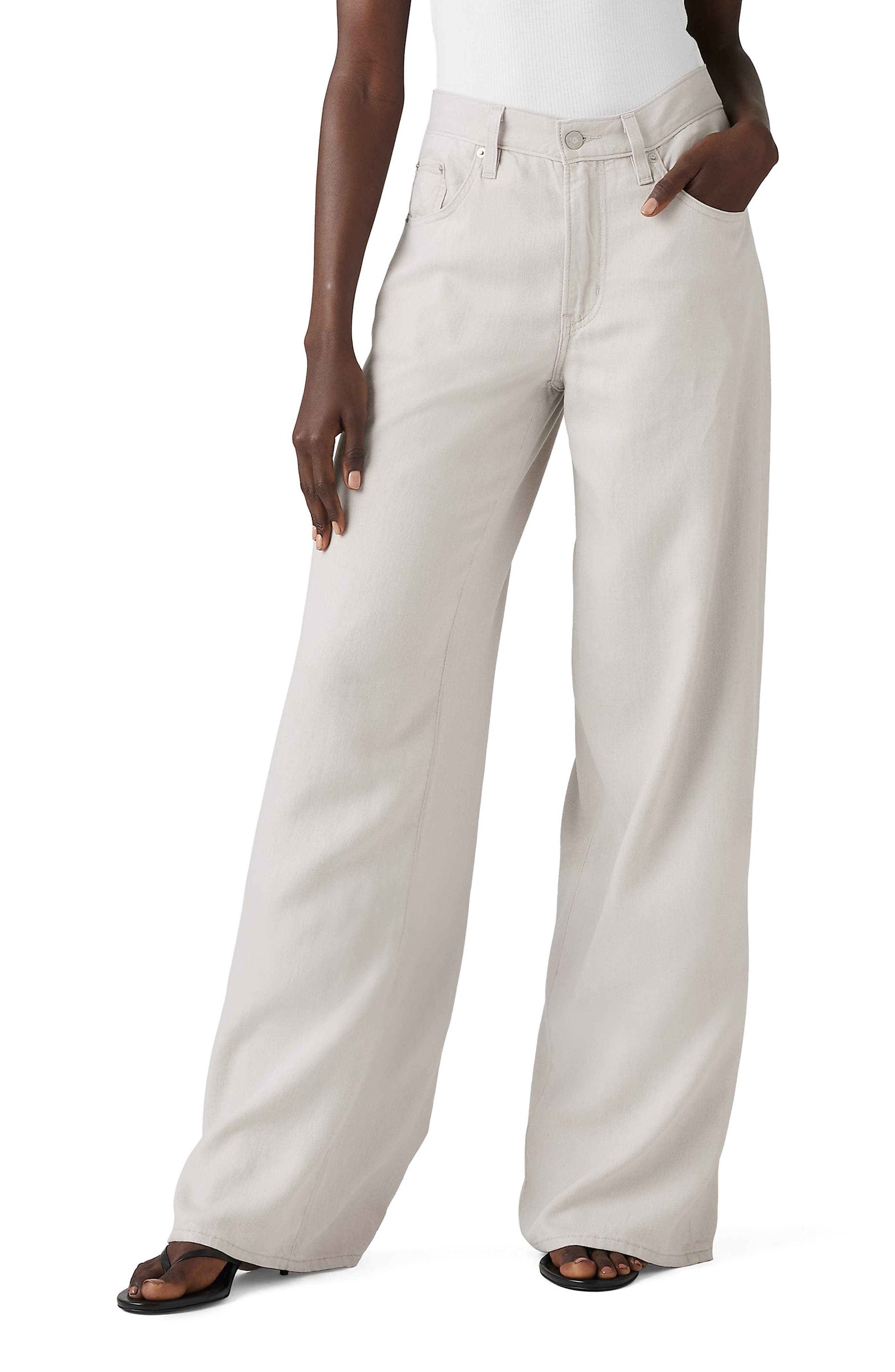 XL Straight Leg Linen Blend Jeans - image 1