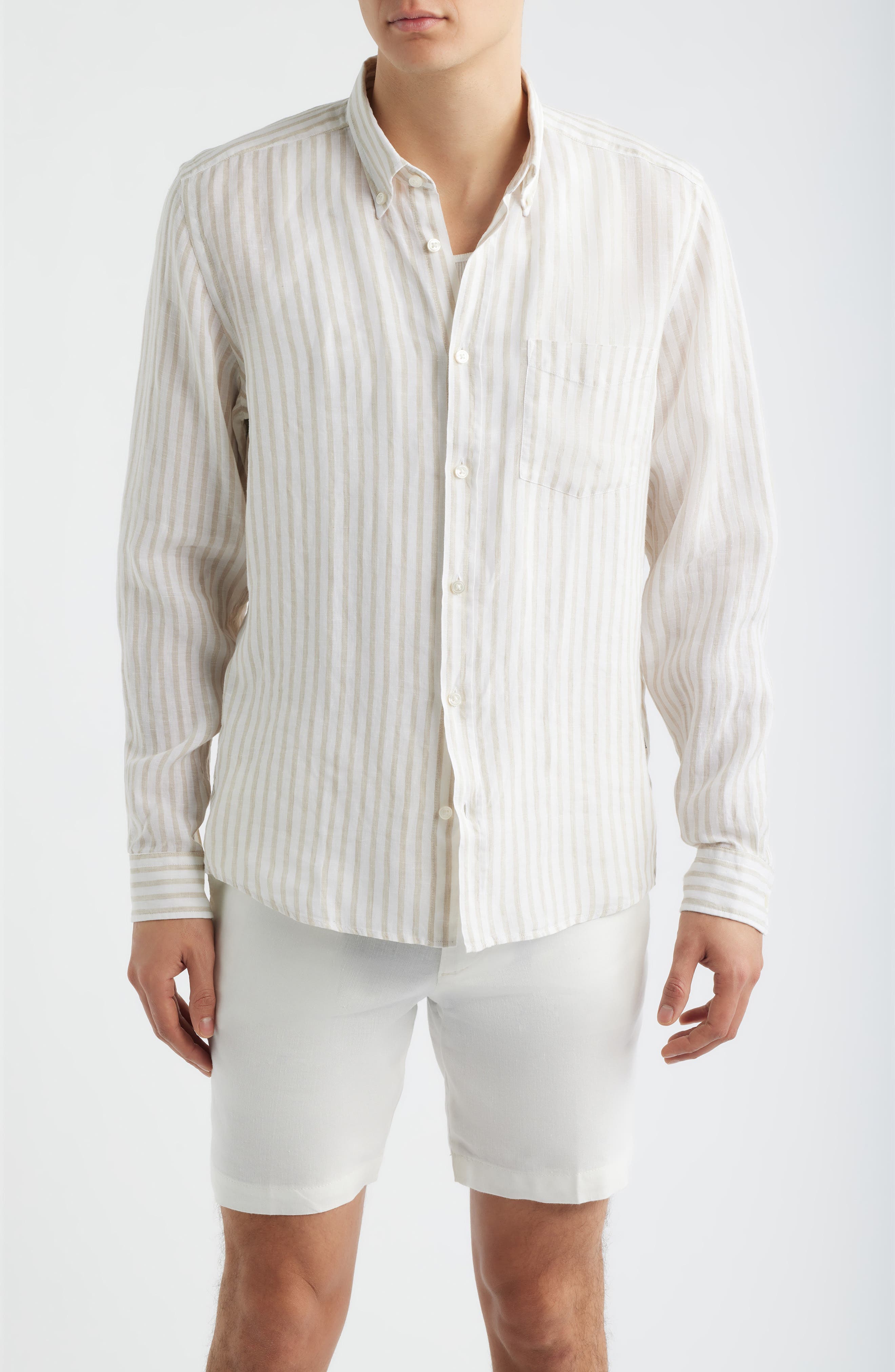 Liam Regular Fit Linen Button-Up Shirt - image 1