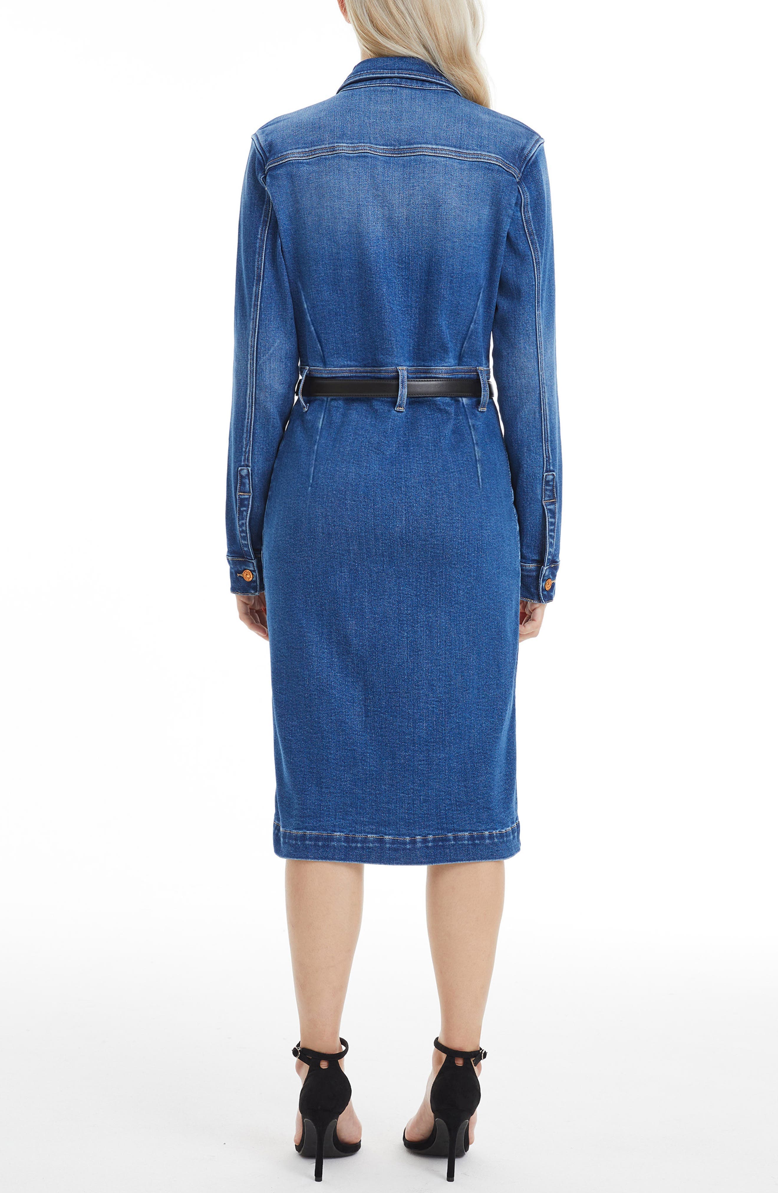 Andrea Long Sleeve Denim Midi Shirtdress - image 2