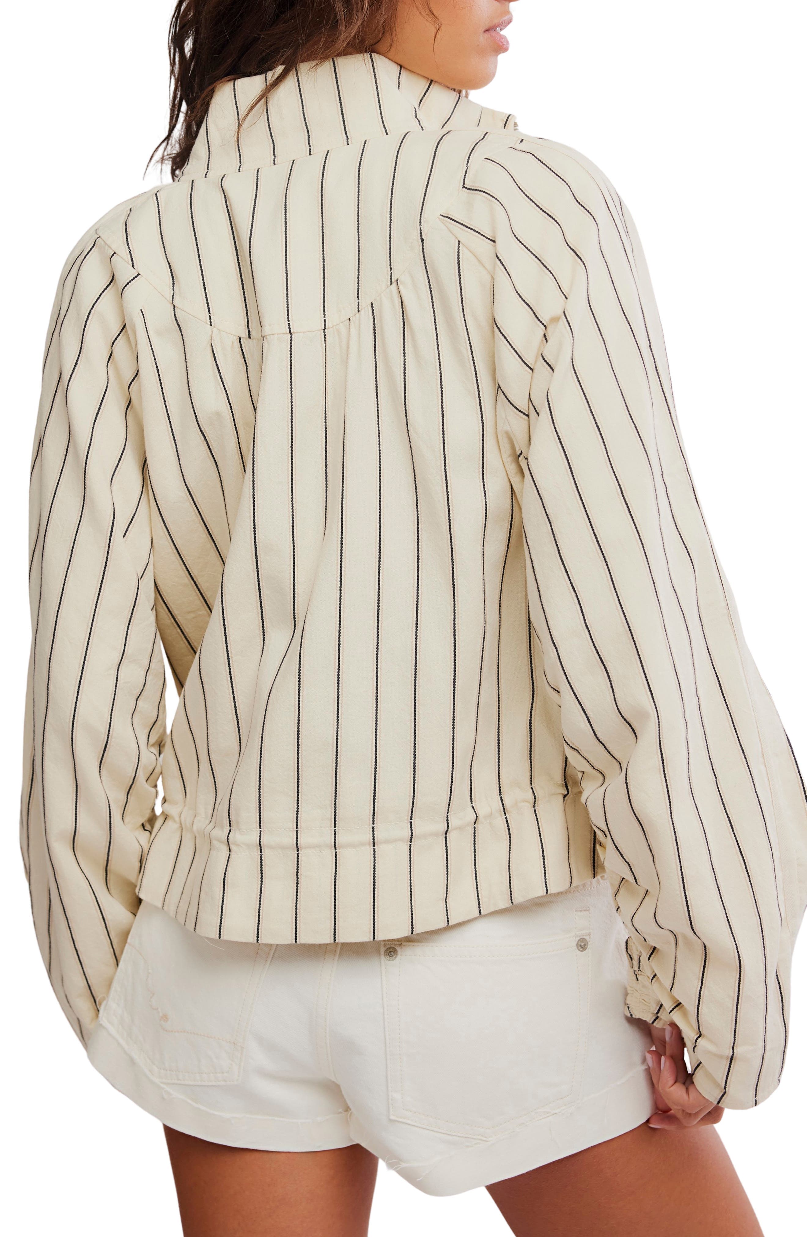 Devon Stripe Ruffle Hem Jacket - image 2