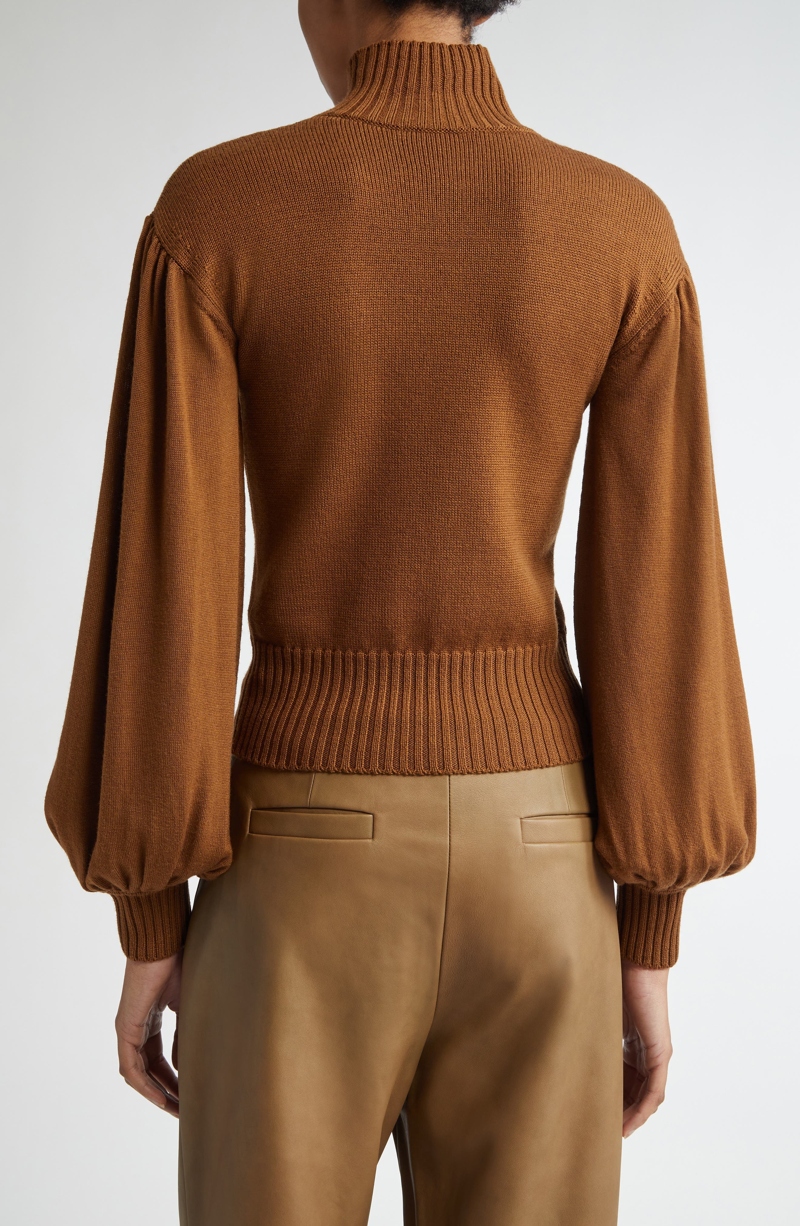 Acume Crop Virgin Wool Turtleneck Sweater - image 2