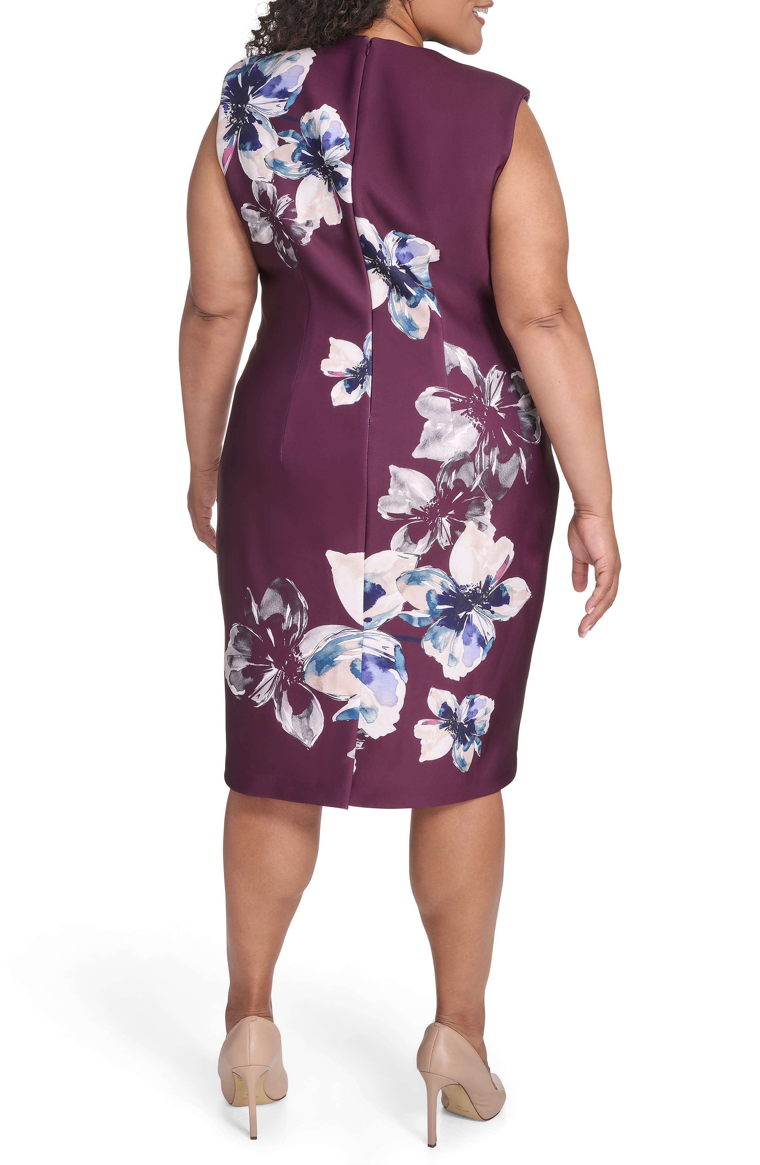 Floral Sleeveless Scuba Sheath Dress - image 2